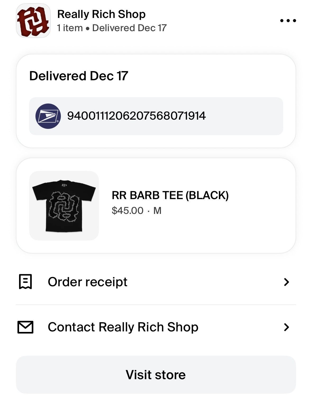 Other RR BARB TEE (BLACK) Size US M / EU 48-50 / 2 - 4 Thumbnail