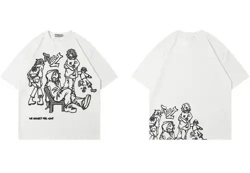 Other Streetwear Funny Anime Cartoon Graphic Oversized T-Shirt y2k Size US M / EU 48-50 / 2 - 2 Thumbnail