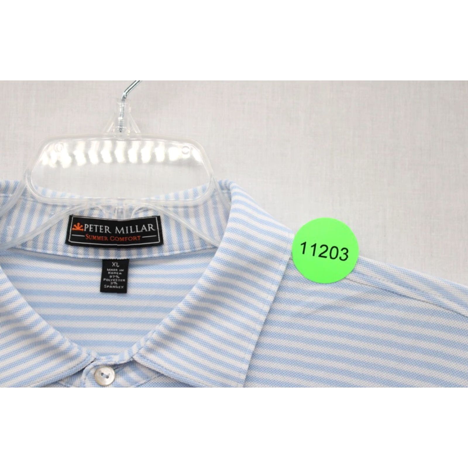 Peter Millar VINTAGE Peter Millar Summer Comfort Golf Polo Shirt Men's XL Blue Stripe Modern Preppy Size US XL / EU 56 / 4 - 7 Thumbnail