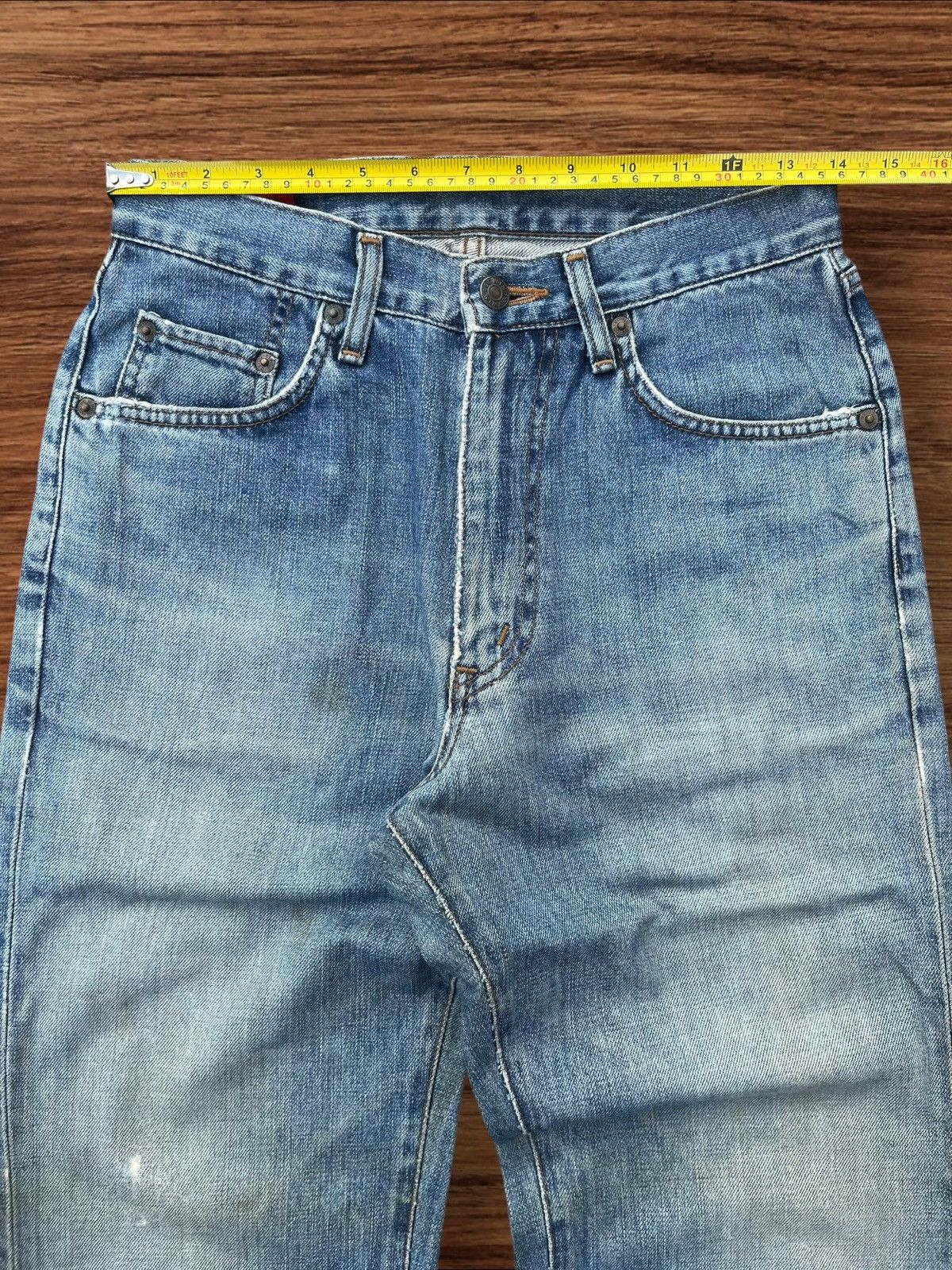 Edwin × Japanese Brand Vintage Japanese Brand Blue Washed Distressed Straight Jeans Size US 28 / EU 44 - 14 Thumbnail