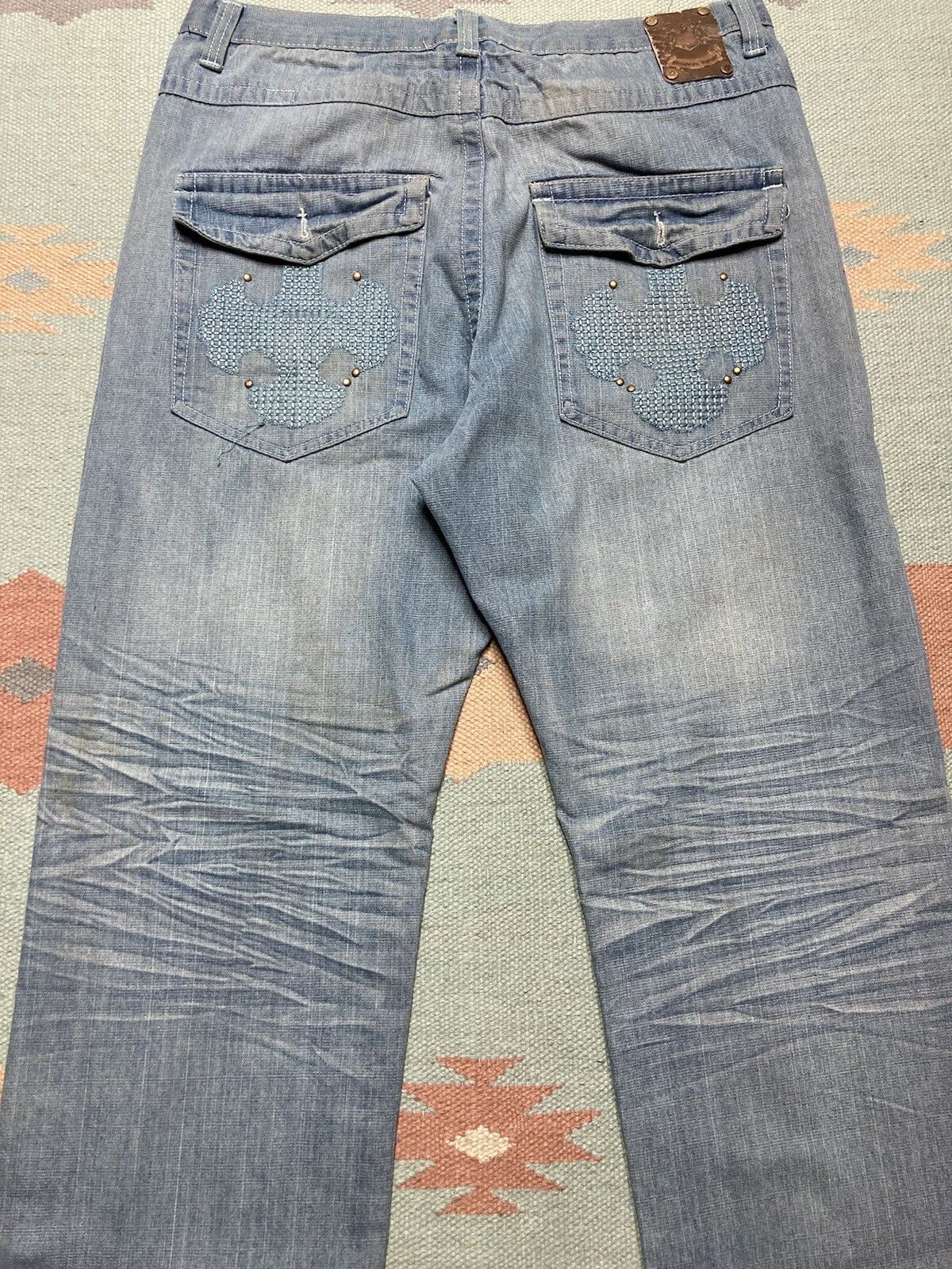 Vintage Vtg y2k baggy jeans embroidered Brooklyn xpress grunge 34x34 Size US 34 / EU 50 - 3 Thumbnail