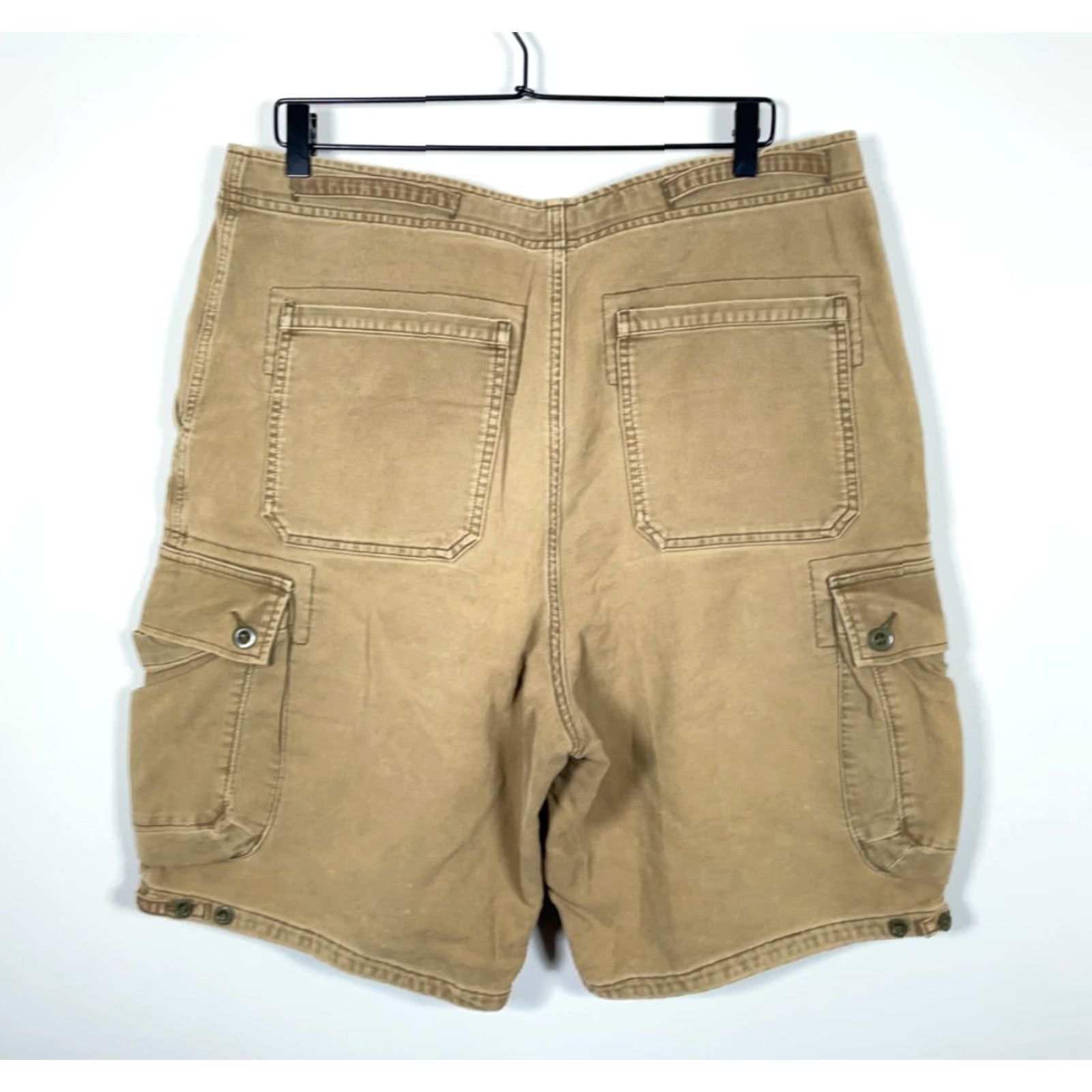 Abercrombie & Fitch VINTAGE Abercrombie & Fitch Cargo Shorts Men L Beige 36 x 10 Button Fly Fatigues Size US 33 - 2 Thumbnail
