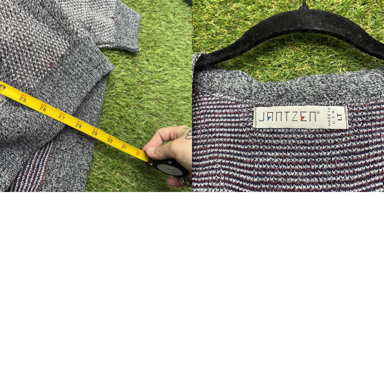 Jantzen VINTAGE Jantzen Cardigan Sweater Mens LT Gray Knit 2000s USA Casual Long Sleeve V-Neck Size US L / EU 52-54 / 3 - 8 Thumbnail