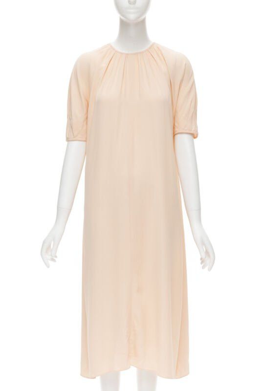Marni MARNI 2019 peach pleated collar round sleeve short sleeve midi dress IT36 XS Size XS / US 0-2 / IT 36-38 - 1 Thumbnail