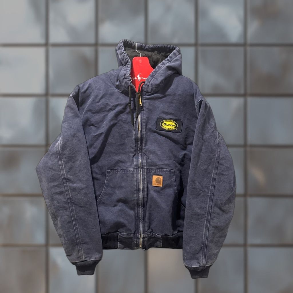 Carhartt VINTAGE Carhartt Full Zip-Up Blue Workwear Hooded Jacket 376-20 Men’s XL Size Hooded Workwear Bomber Jacket Men Blue XL Size US XL / EU 56 / 4 - 1 Thumbnail