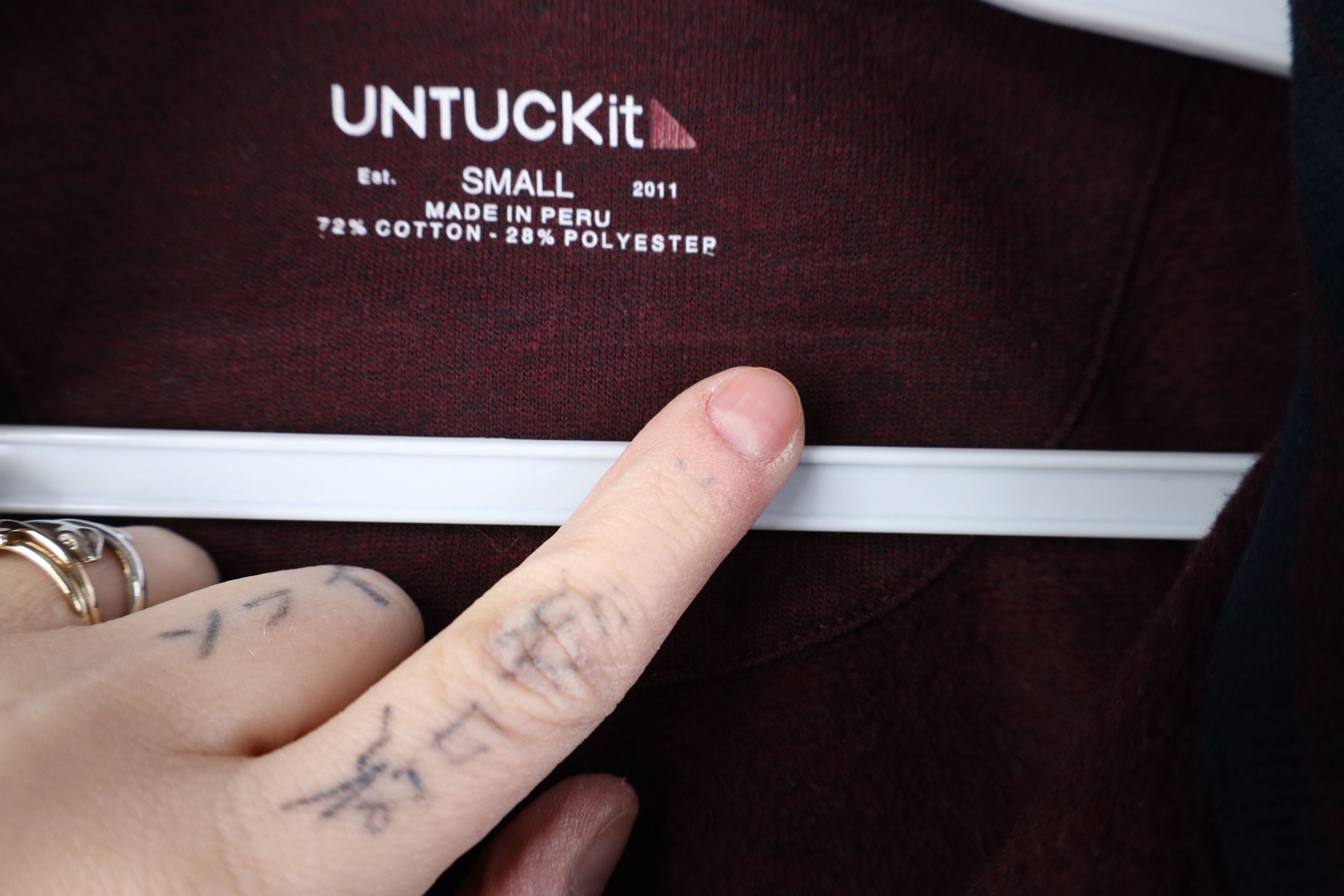 UNTUCKit Untuckit Heavyweight 1/4 Half Zip Pullover Sweater Maroon Size US S / EU 44-46 / 1 - 7 Thumbnail