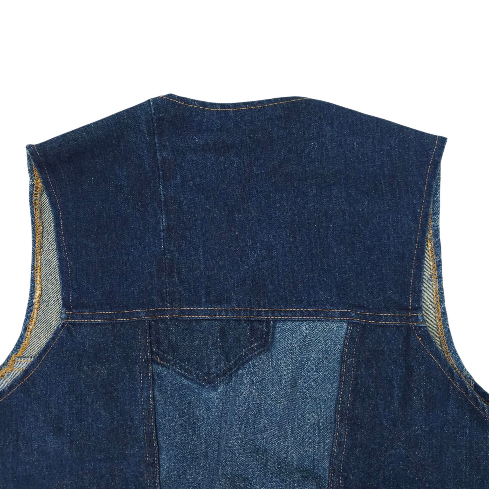 Levi's Levis Fresh Produce Patchwork Denim Vest L Buckle Back Vtg Size L / US 10 / IT 46 - 16 Thumbnail