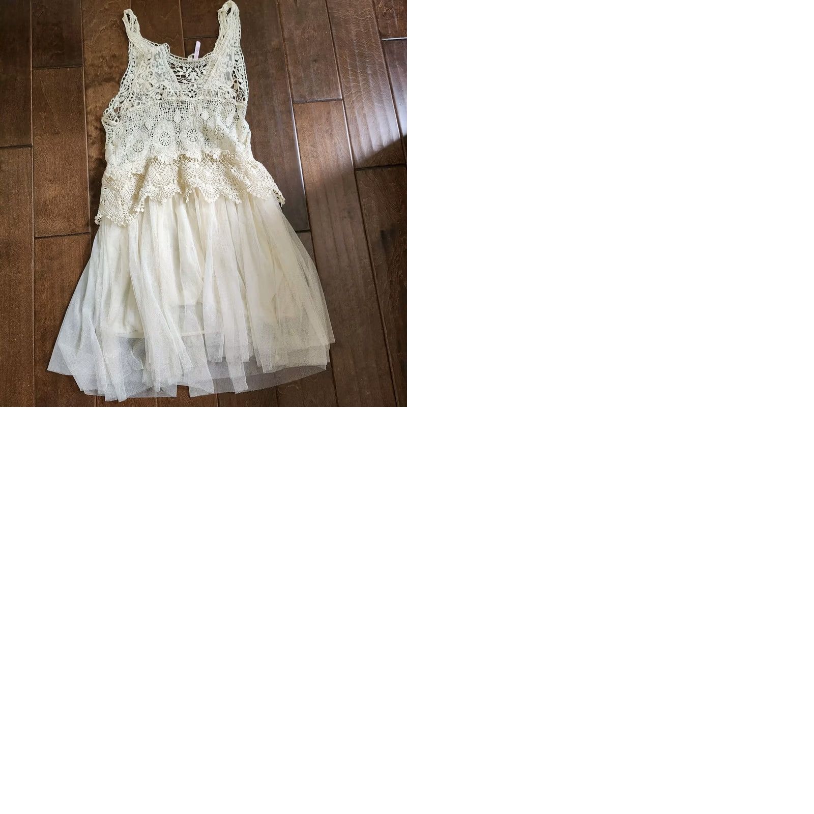Vintage 36 Point 5 Women's Dress Lace Sleeveless Knee-Length White Polyester Party Wedding Large Lined Sheer Spring Summer Fall Size L / US 10 / IT 46 - 10 Thumbnail