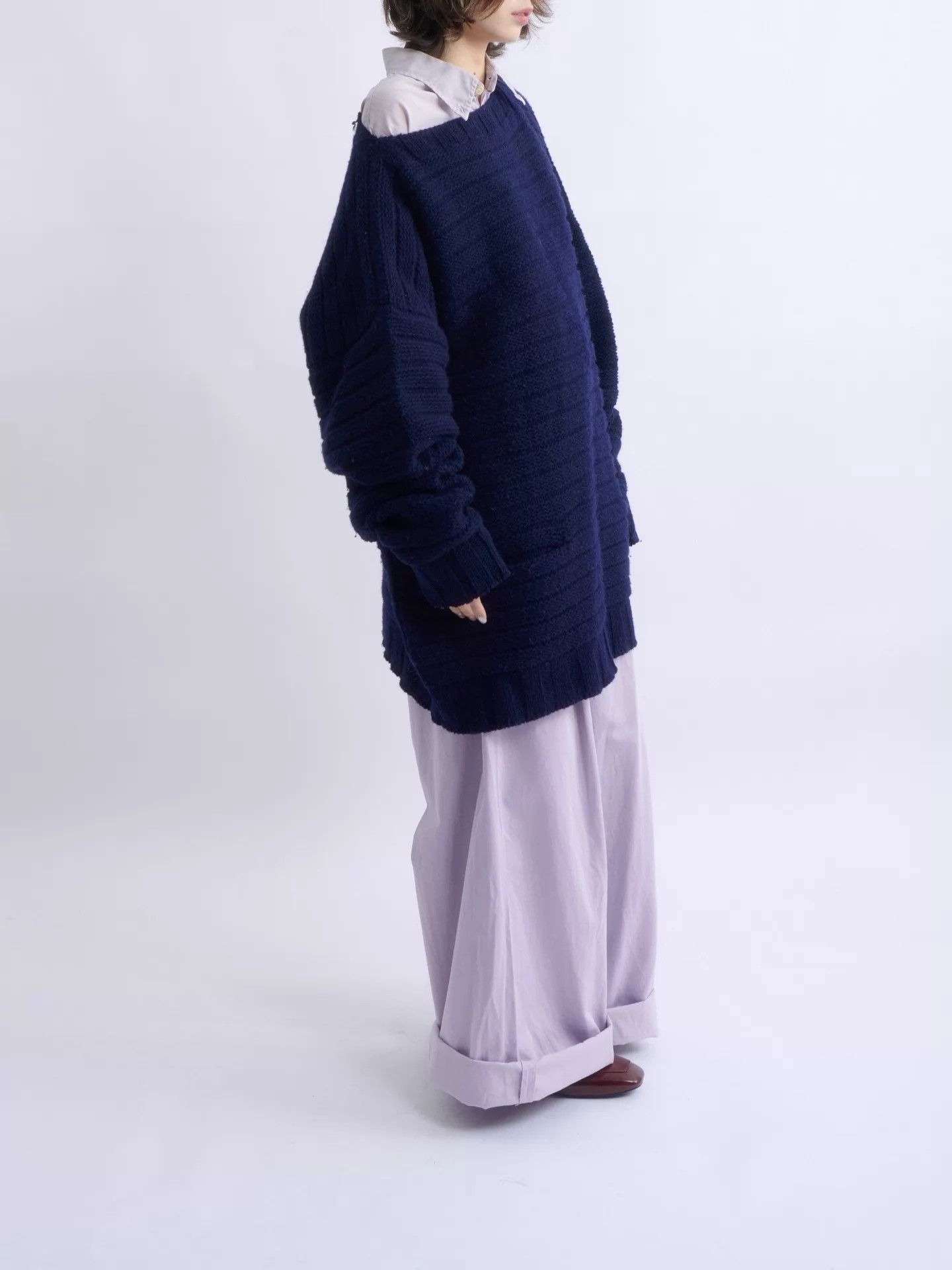 Prada PRADA by RAF SIMONS navy oversized wool sweater Size XL / US 12-14 / IT 48-50 - 4 Thumbnail