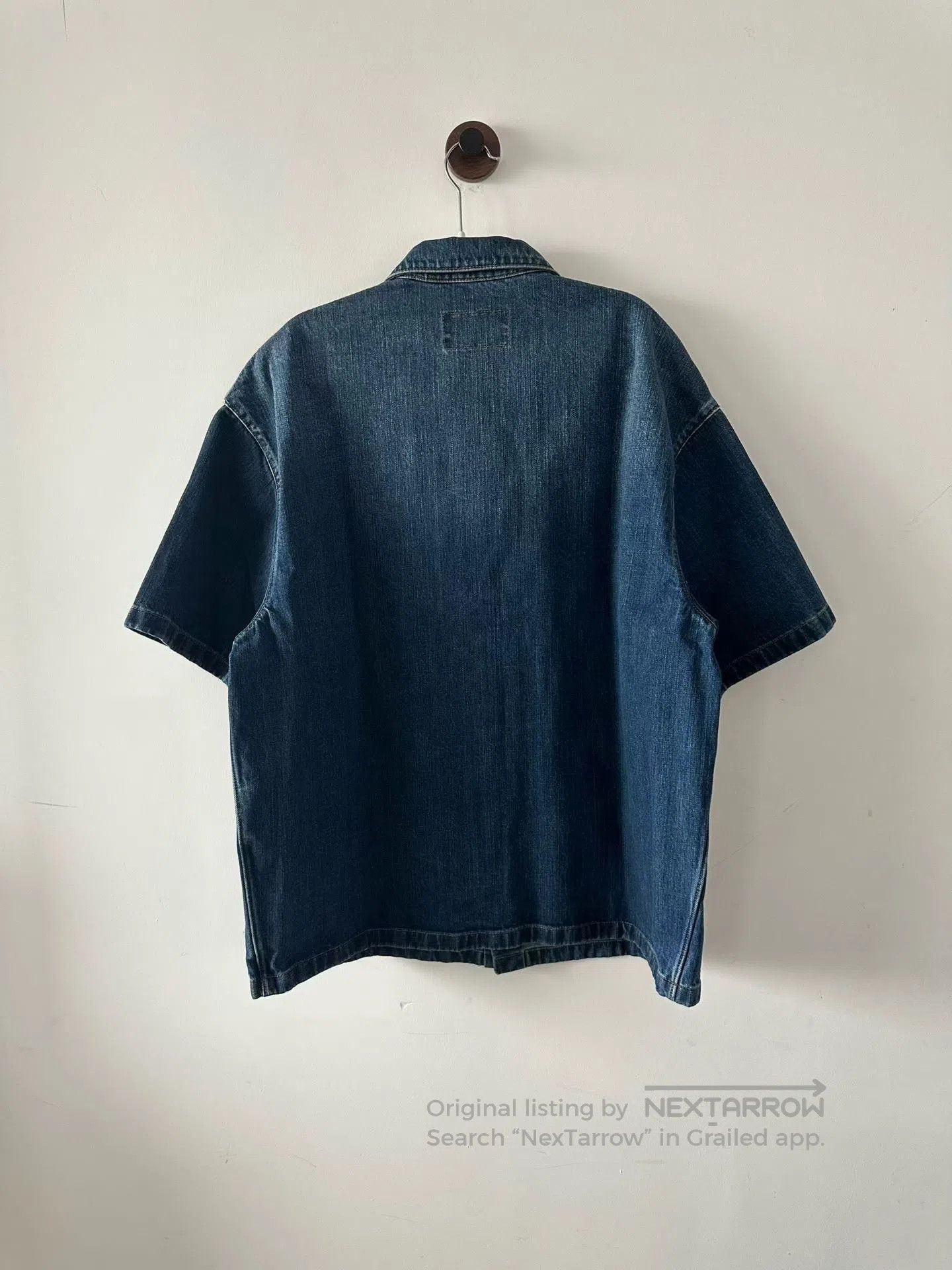 Prada Prada Triangle Logo Denim Short Sleeve Shirt| Size US XL / EU 56 / 4 - 2 Thumbnail