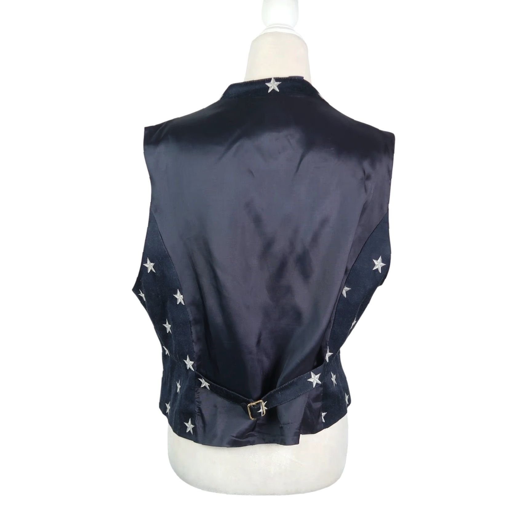 Liz Claiborne VINTAGE Liz Claiborne Navy Blue Star Embroidered Vest 12 Vest Womens Sleeveless Button Front Short 90s Stars Casual Spring Summer Fall - Womens Size XL / US 12-14 / IT 48-50 - 4 Thumbnail