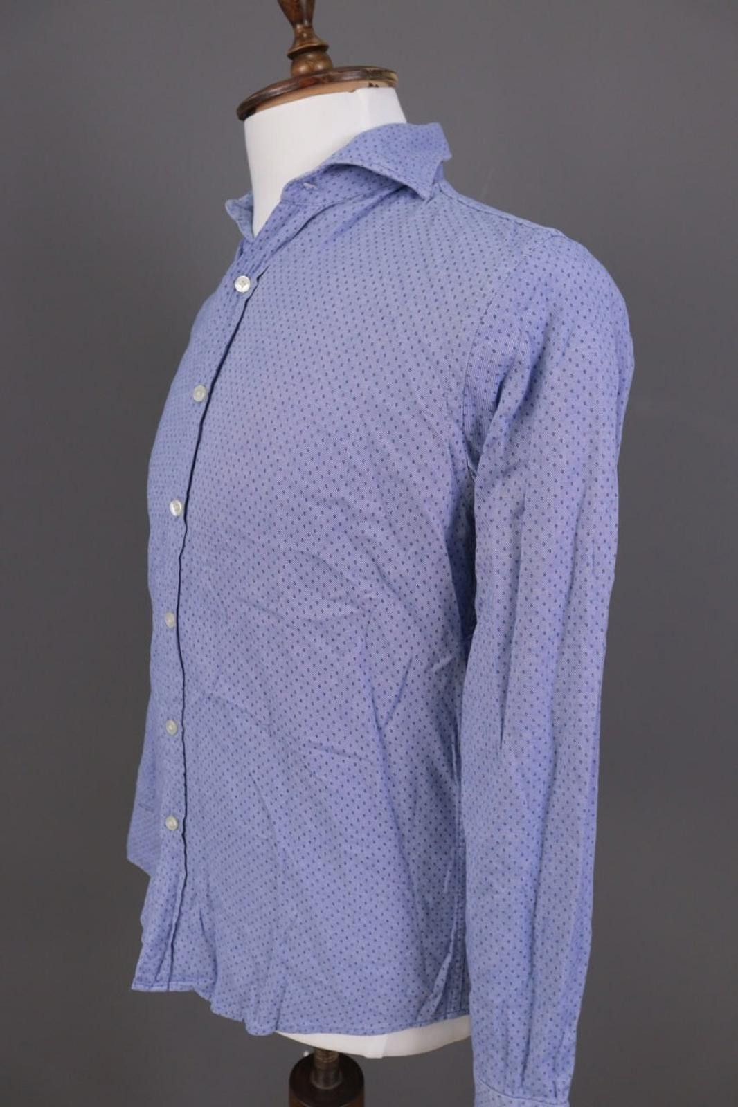 Designer Boggi Milano Custom Fit Blue Dotted Shirt Size M Size US M / EU 48-50 / 2 - 3 Thumbnail