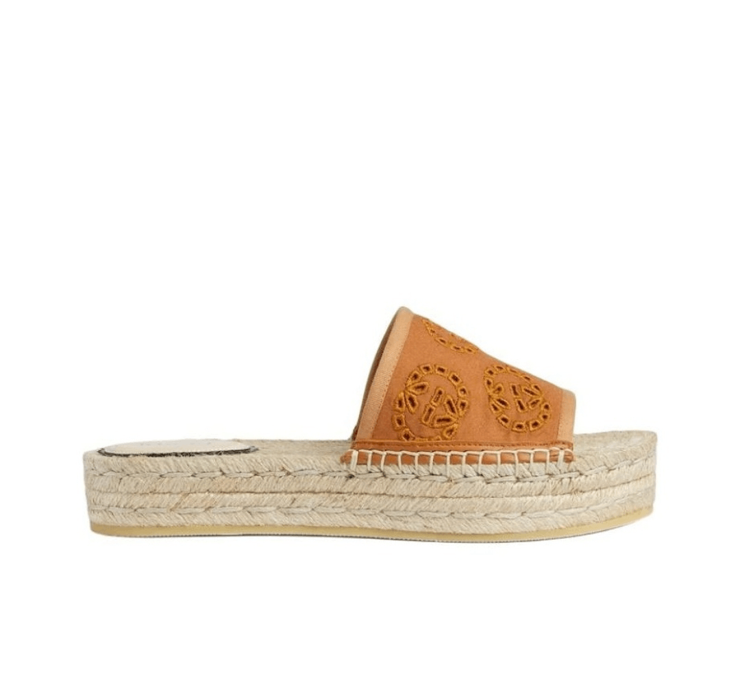 Gucci Interlocking G Canvas Espadrille Sandals SIZE 39