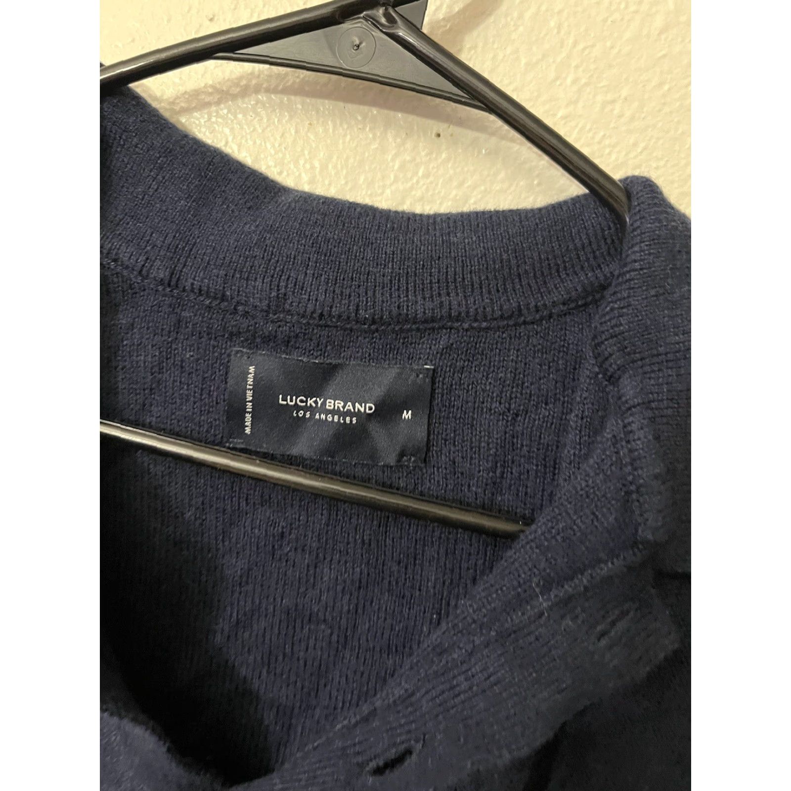Lucky Brand Lucky Brand Polo Sweater Adult Med Navy Nylon Cashmere Blend Knit Pullover Men Size US M / EU 48-50 / 2 - 3 Thumbnail