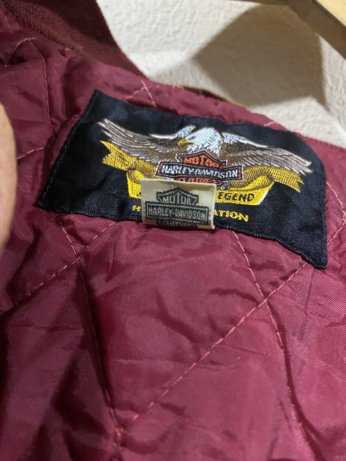 Harley Davidson Harley Davidson 90s Sunfaded Bombers Leather Trim Size US L / EU 52-54 / 3 - 13 Thumbnail
