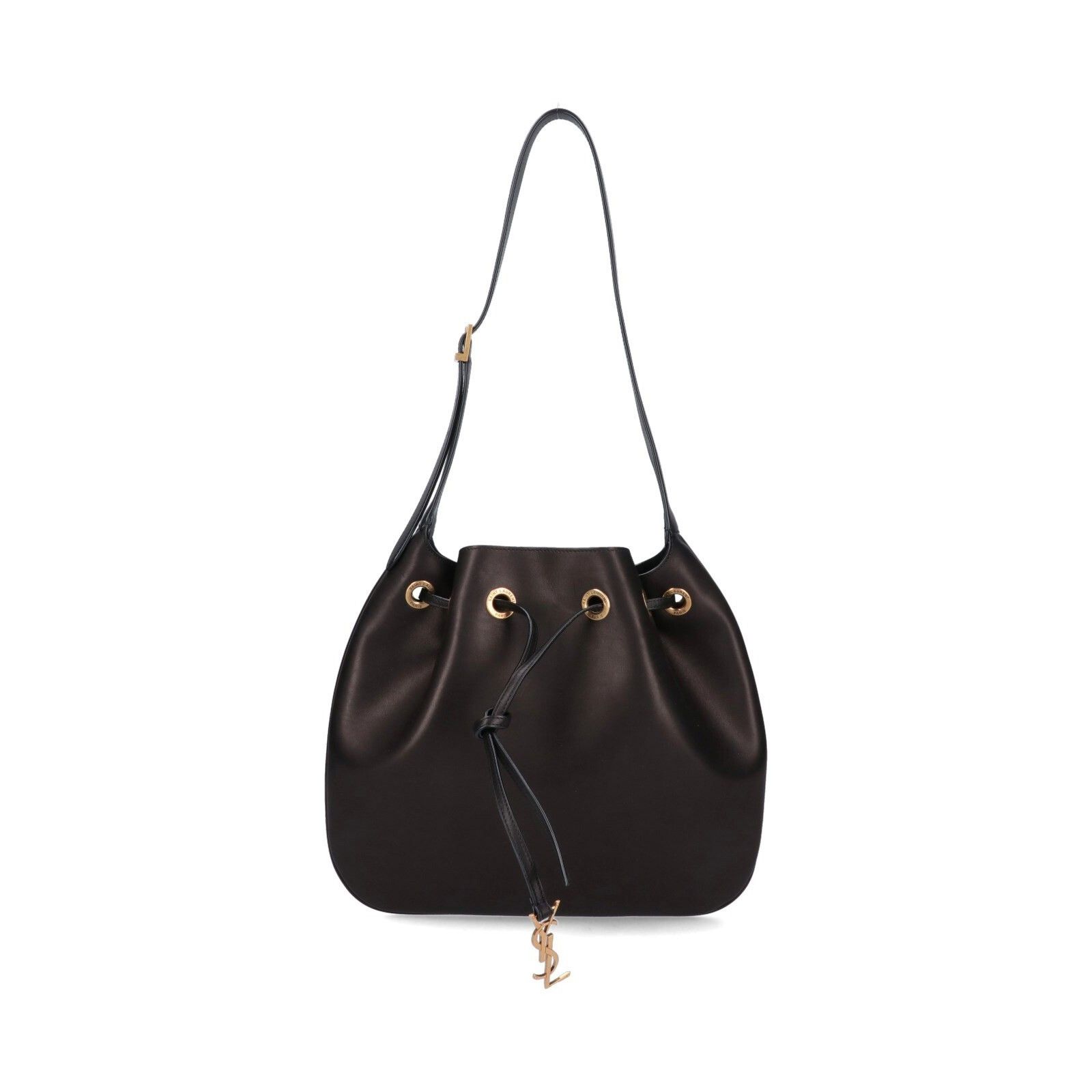 SAINT LAURENT Paris VII Black Smooth Leather Hobo Bag New/Au