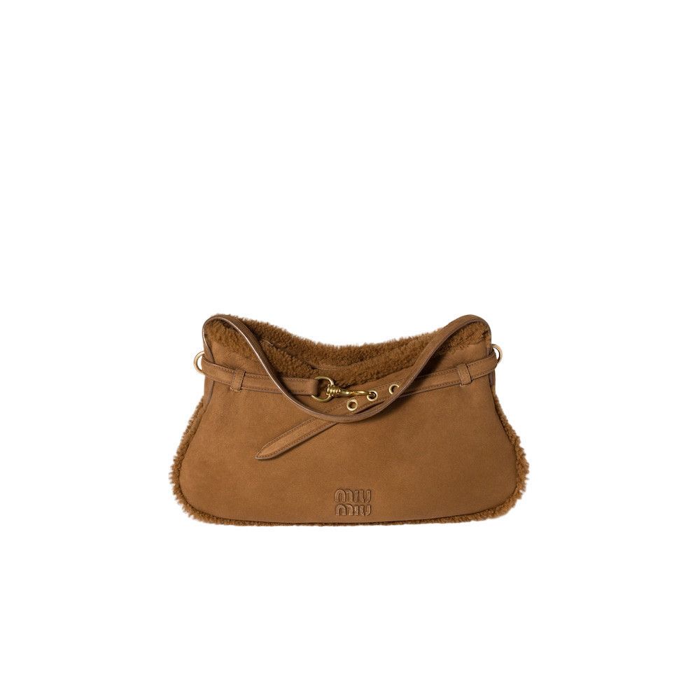 Miu Miu MIU MIU Aventure $3650 Cocoa Brown Shearling Shoulder Bag Ne Size ONE SIZE - 1 Thumbnail