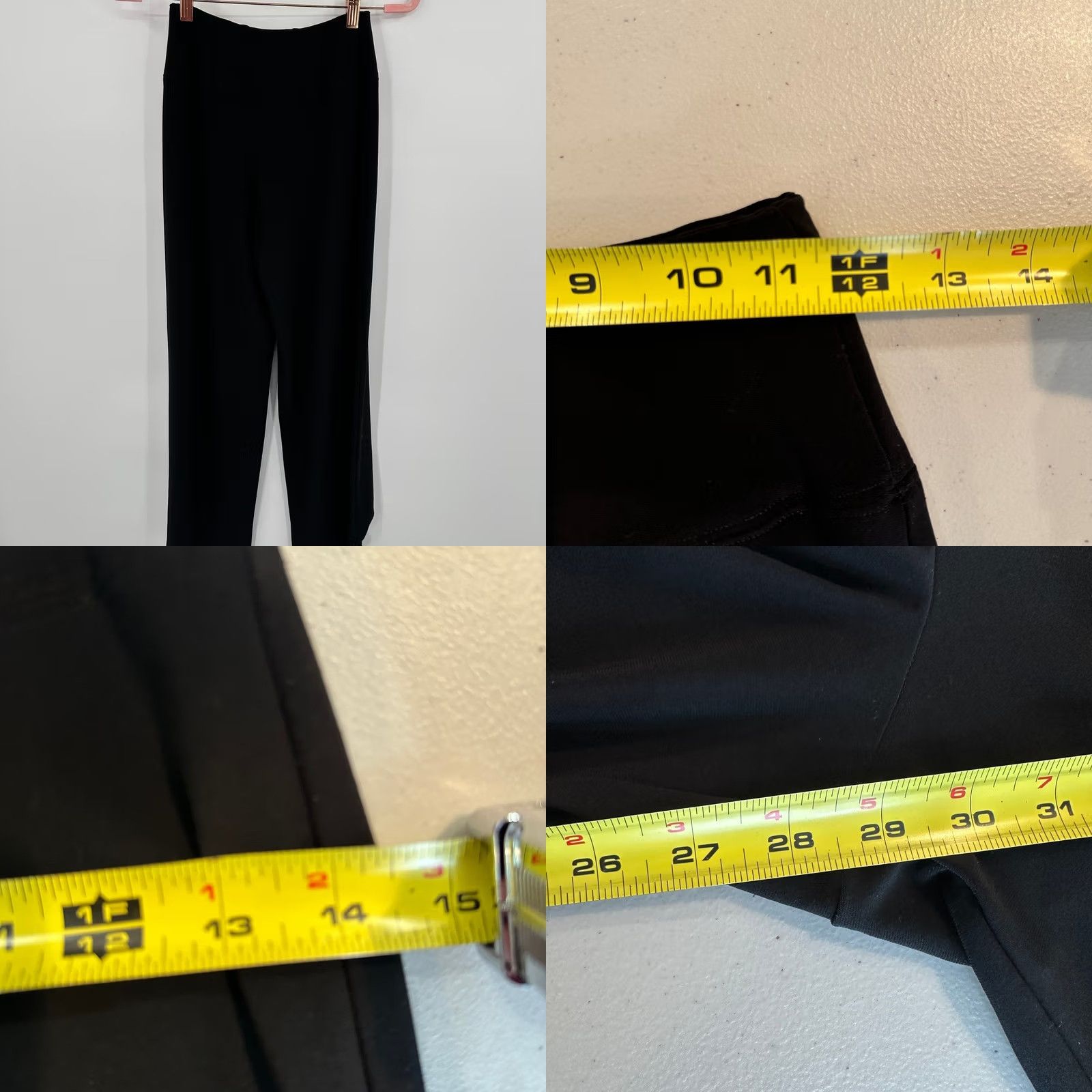 Vintage Sympli Black Wide Leg Stirrup Cut Out Hem Pull On Pants Women's Size 4 Size 27" / US 4 / IT 40 - 8 Thumbnail