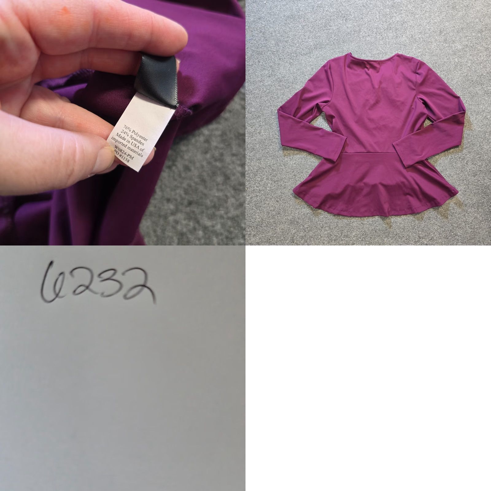 Vintage Betabrand Top Womens L Purple Peplum Stretch Performance Career Modest Blouse Knit Long Sleeve Round Neck Casual Shirt Women Regular Size L / US 10 / IT 46 - 8 Thumbnail