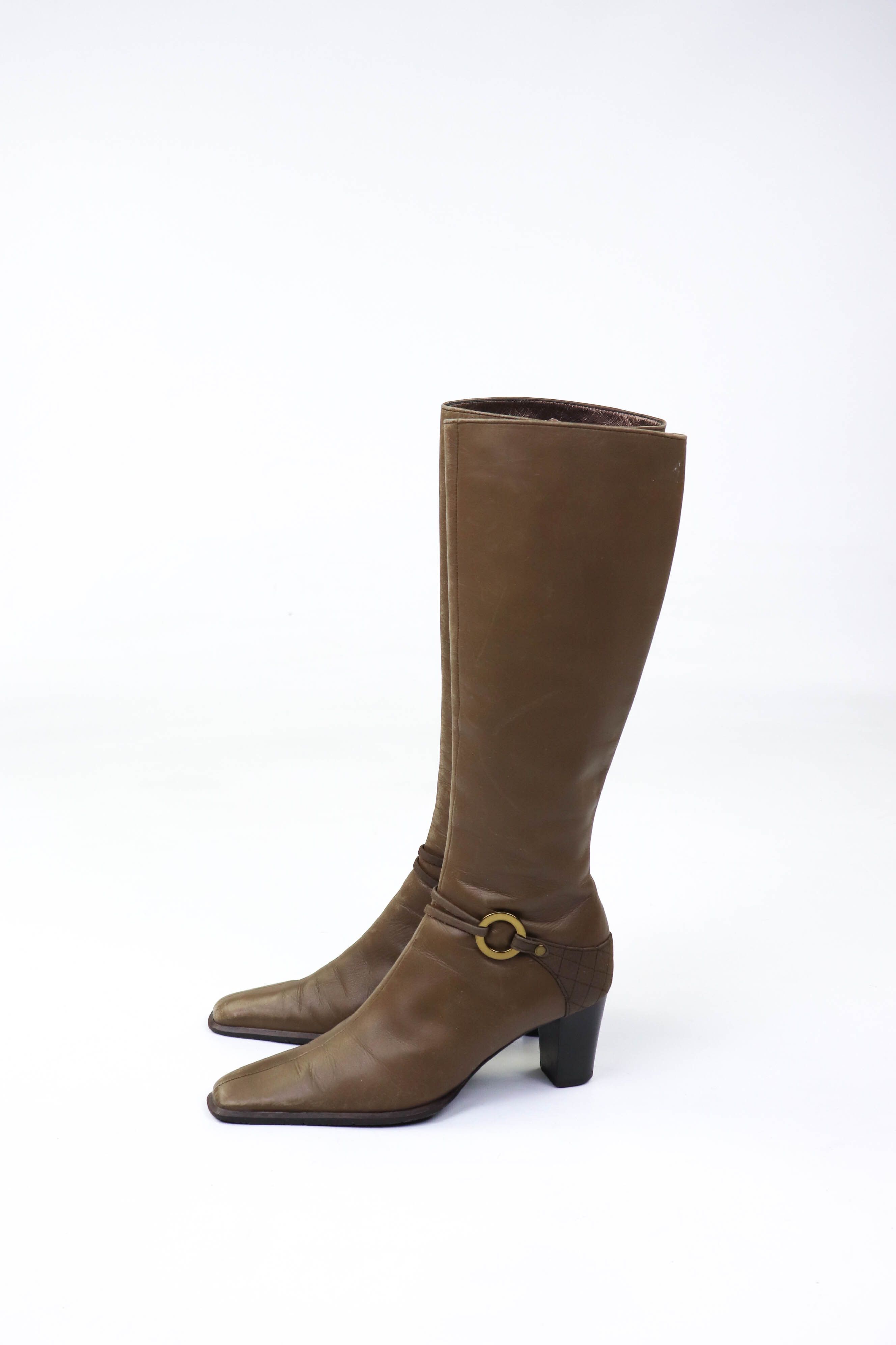 Japanese Brand Vintage iCB Made in Japan Tan Leather Pointed Toe Boots Size US 5 / IT 35 - 3 Thumbnail