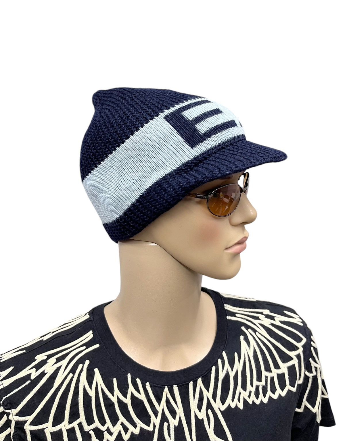 Emporio Armani 🔥Vintage 90’s EMPORIO ARMANI ITALY Virgin Wool Visor Beanie Size ONE SIZE - 2 Thumbnail