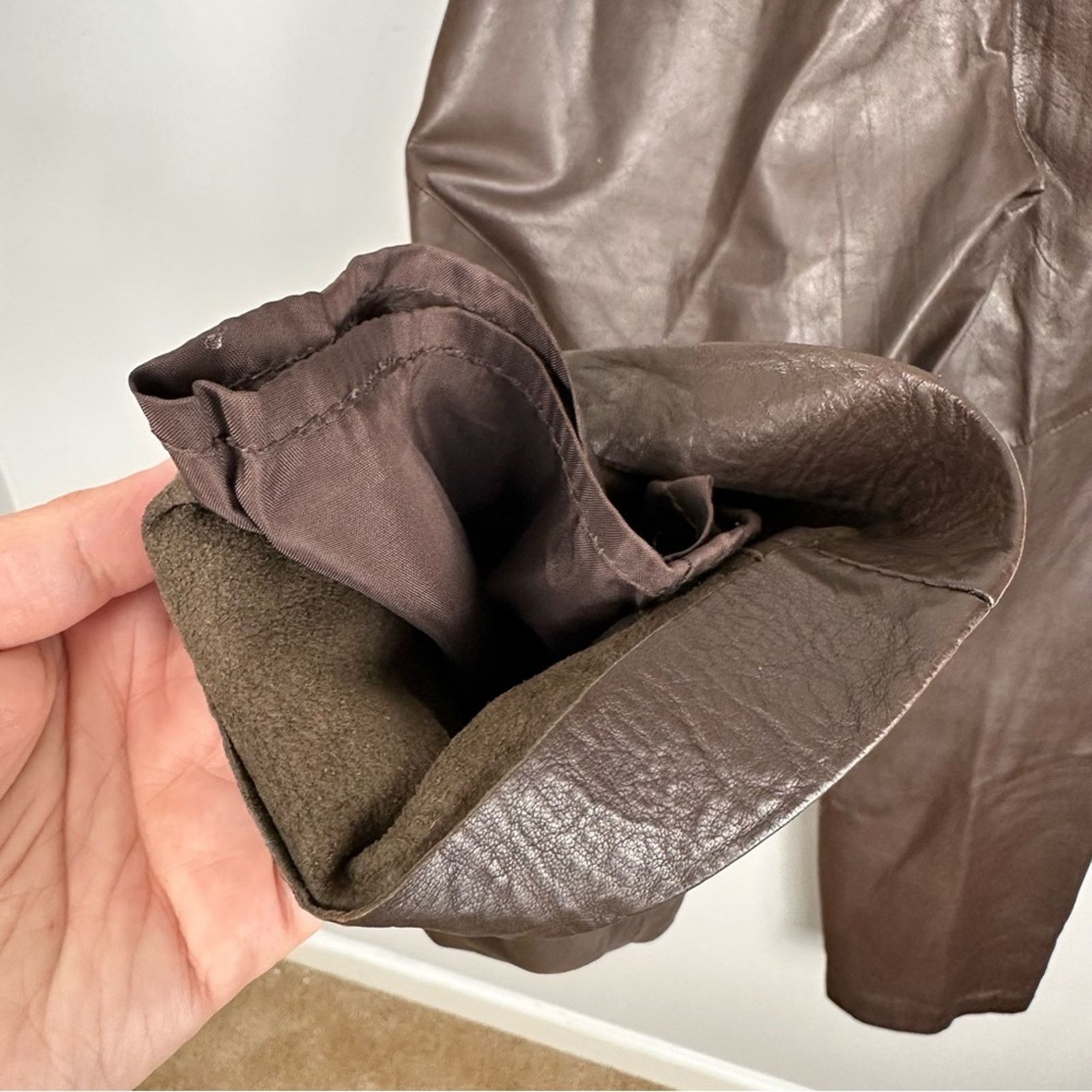 Other Madeleine Leather Brown Triple Pleated High Waist Trouser 4 Size 27" / US 4 / IT 40 - 16 Thumbnail