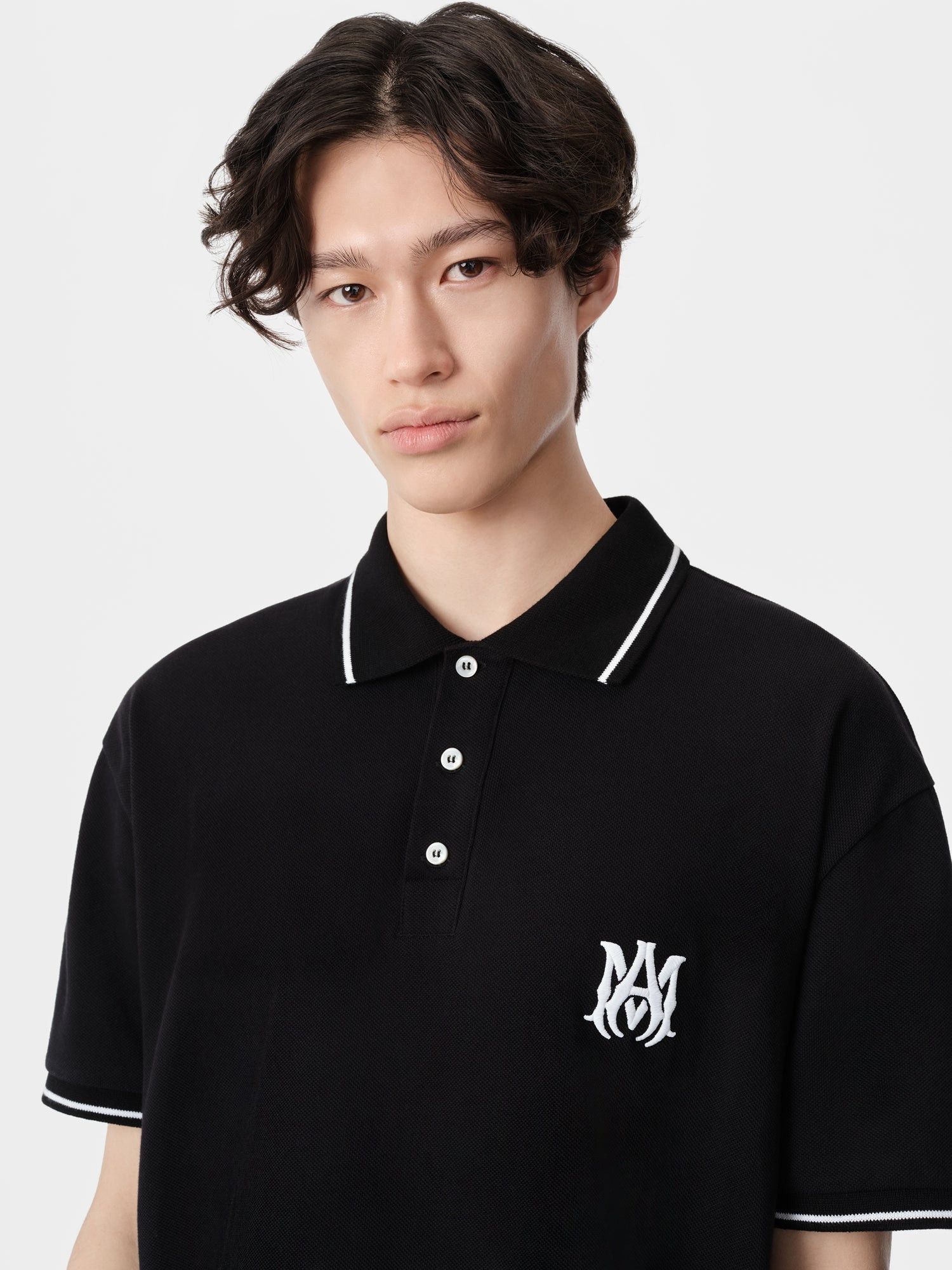 o1orln0326 Core Logo Polo Shirt in Black