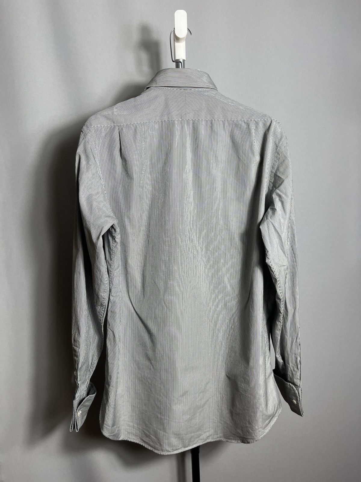 Gieves & Hawkes Gieves & Hawkes Shirt Mens Collar Striped Gray Double Cuff Size US XL / EU 56 / 4 - 9 Thumbnail