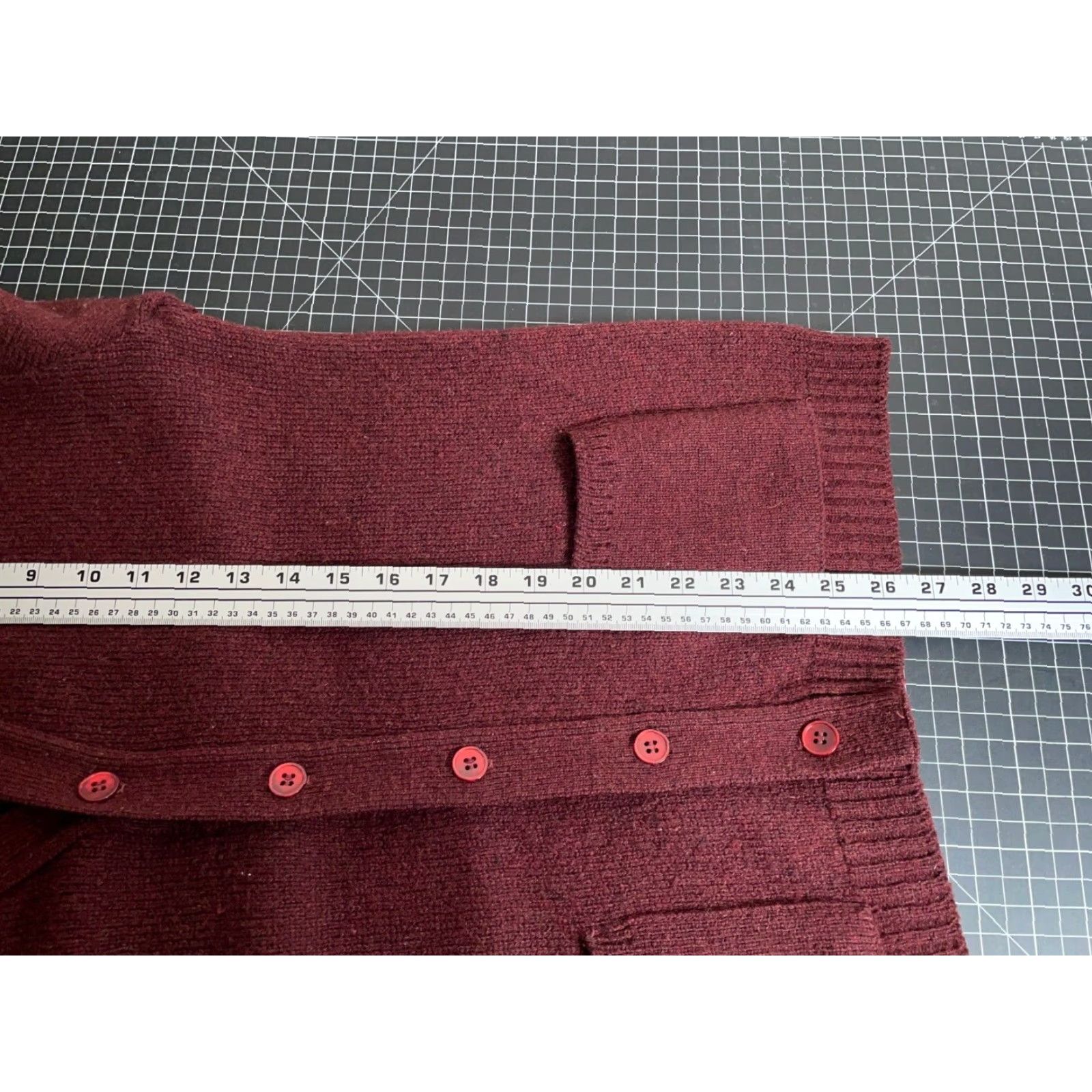 Jantzen VINTAGE Jantzen Cardigan Sweater Mens M Dark Red Knit 70s Grandpa style Wool-Acrylic Lightweight Knitwear - 80s Retro Hipster Preppy Size US M / EU 48-50 / 2 - 6 Thumbnail