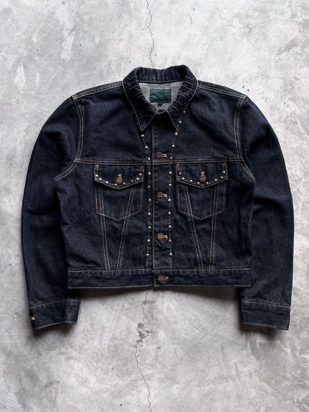 Jean Paul Gaultier Rare Vintage Junior Gaultier Jean Paul Studded Denim Jacket Size US XS / EU 42 / 0 - 1 Thumbnail