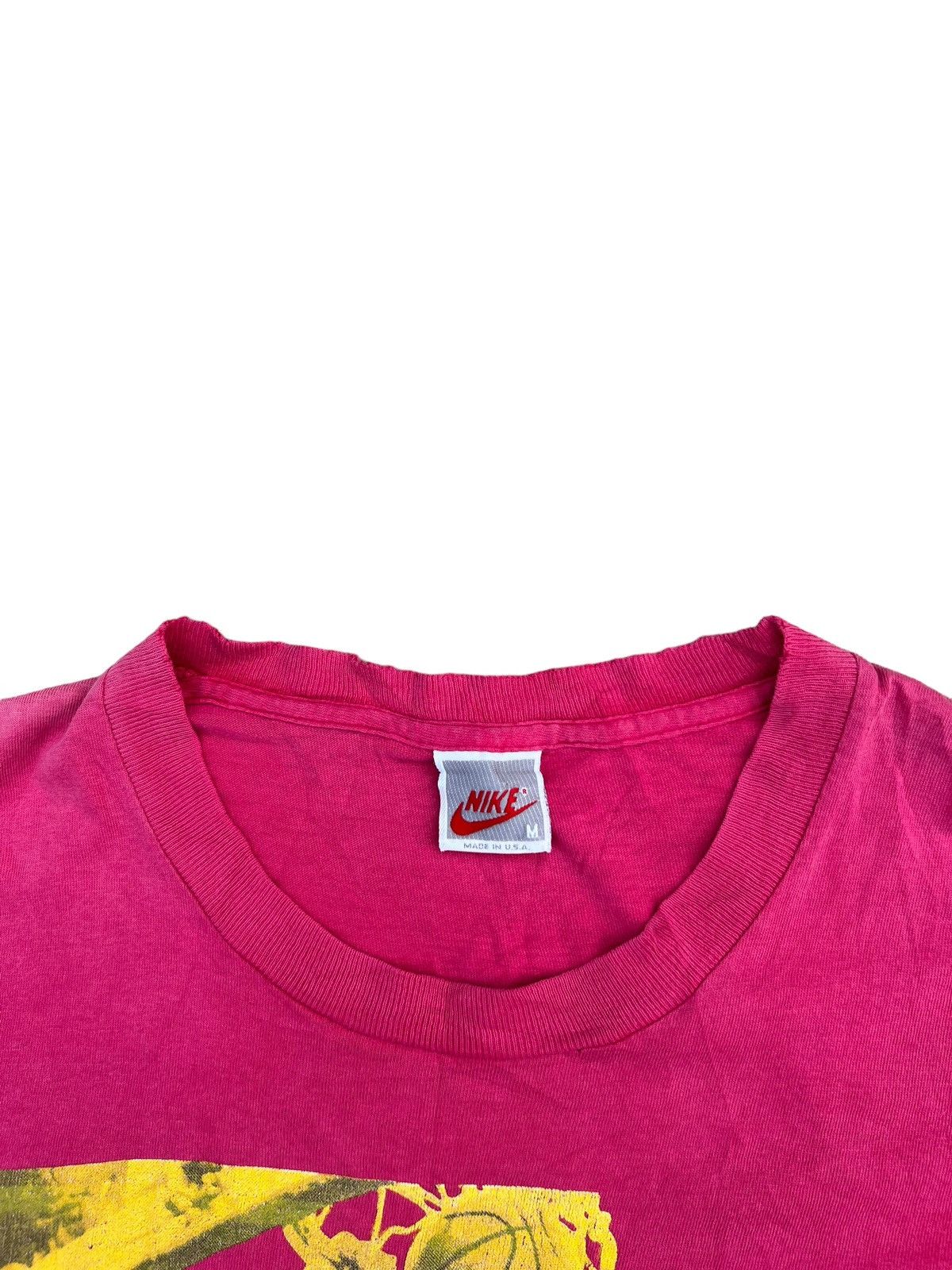 Nike Vintage 90s Nike Grey Tag Jordan Distress Sun Fade Pink tee Size US M / EU 48-50 / 2 - 3 Thumbnail