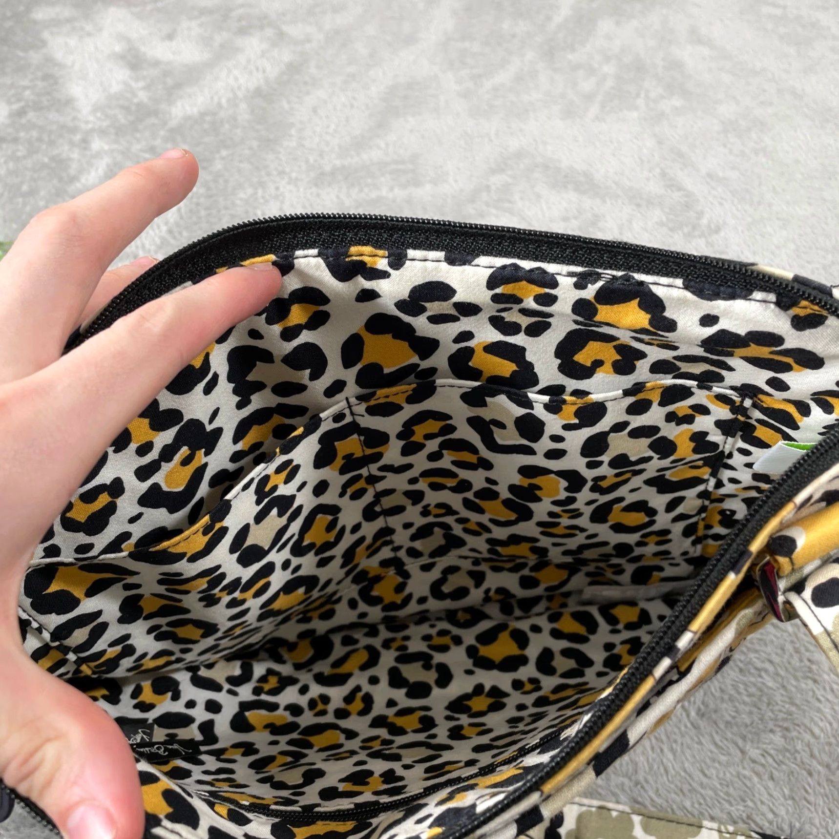 Vera Bradley Vera Bradley Tablet Hipster Bag Womens Yellow Floral Leopard Print Crossbody New Size ONE SIZE - 7 Thumbnail