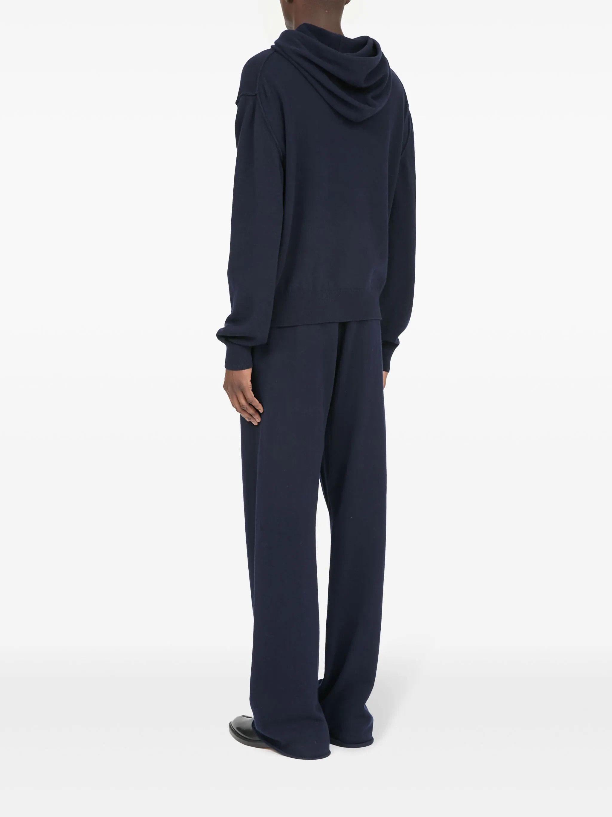 Maison Margiela o1w1db11225 Pouch Pocket Kntited Hoodie in Navy Blue Size US L / EU 52-54 / 3 - 5 Thumbnail