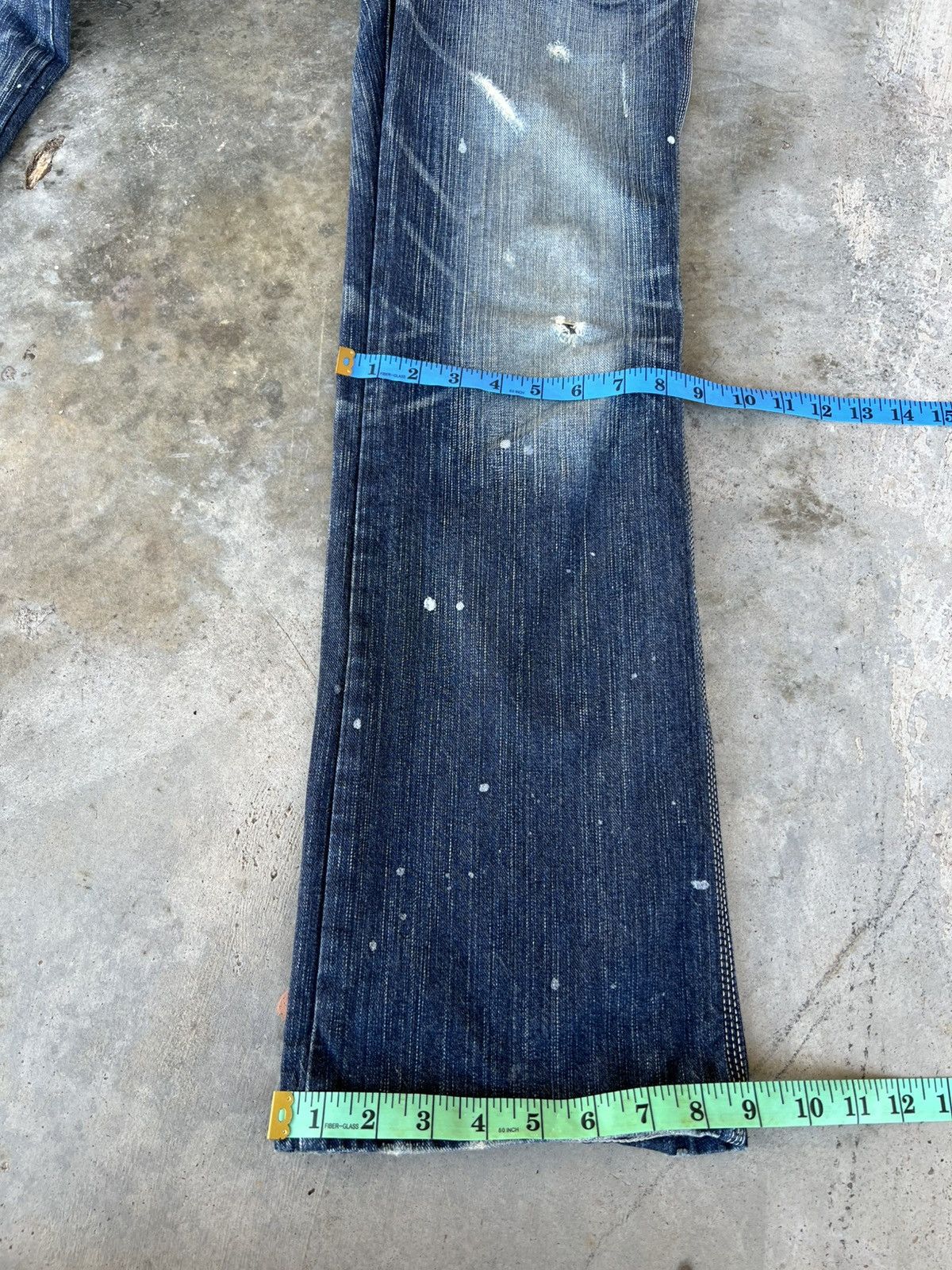 Edwin Vintage Flare Edwin 503 Blue Trip Distress Jean Size US 31 - 6 Thumbnail