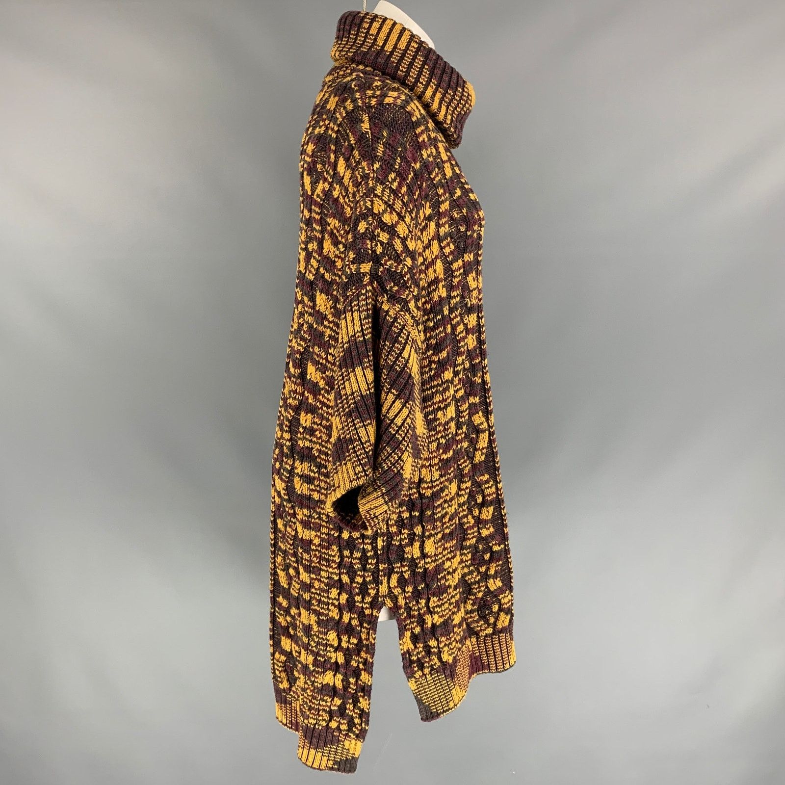 Other Gold & Purple Knitted Wool Oversized Turtleneck Sweater Size M / US 6-8 / IT 42-44 - 3 Thumbnail