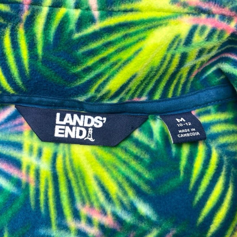 Lands' End VINTAGE Lands' End Anyweather Fleece Pullover Womens Medium 10-12 1/4 Zip Tropical 8157 Size M / US 6-8 / IT 42-44 - 7 Thumbnail