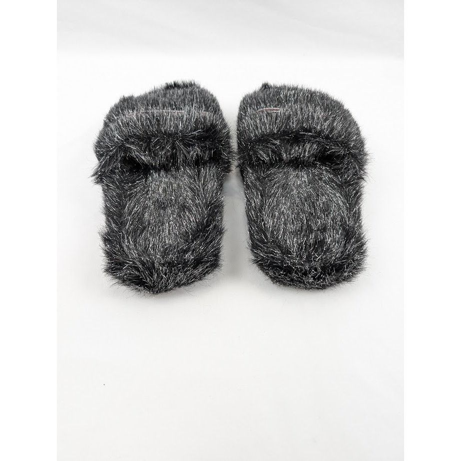 Balenciaga o1rshd1 Furry Slide Metallic in Black/Silver/White/Red Size US 6 / IT 36 - 16 Thumbnail