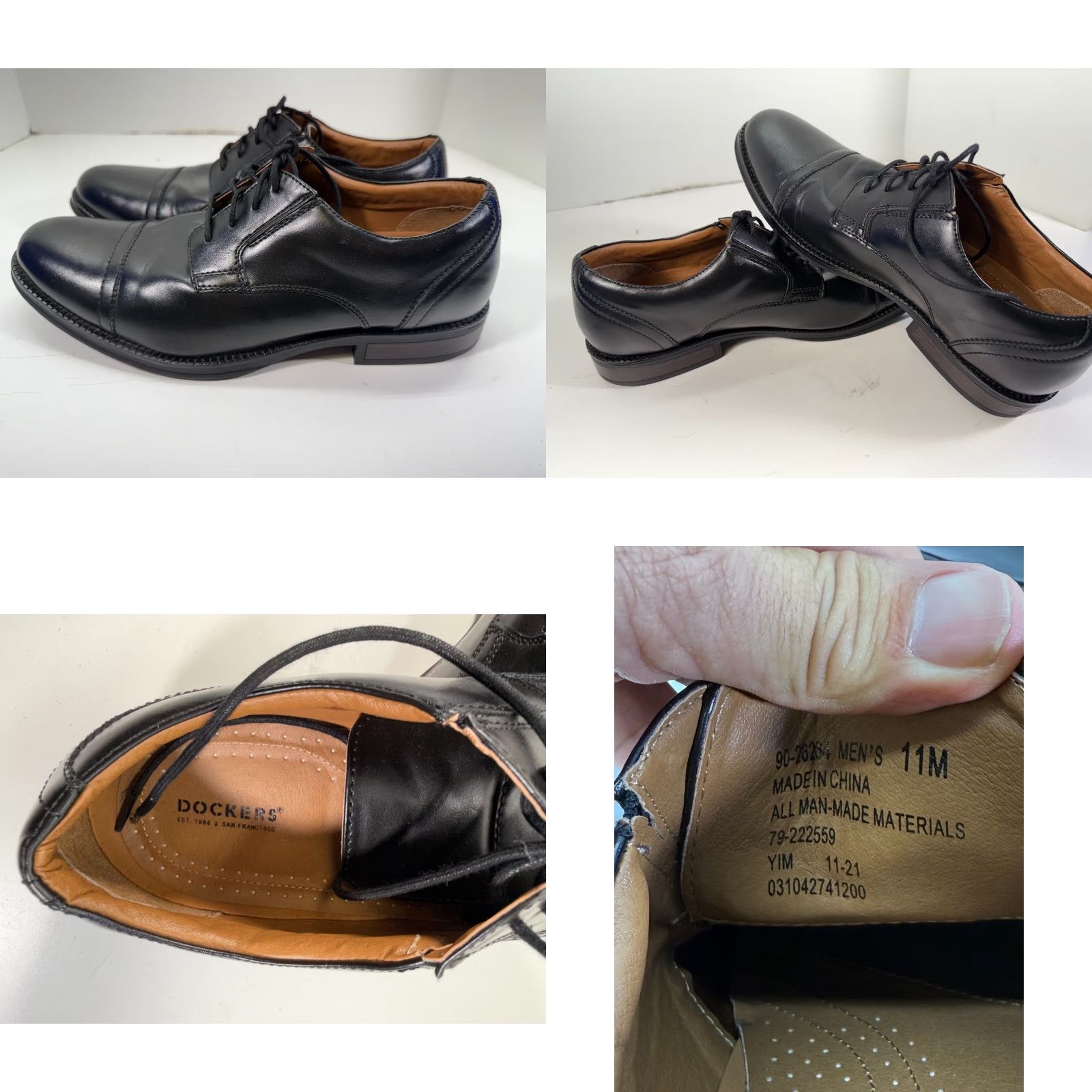 Dockers Dockers Garfield Cap Toe Oxford Dress Shoes Mens 11M Black Lace-Up Brogue Size ONE SIZE - 8 Thumbnail