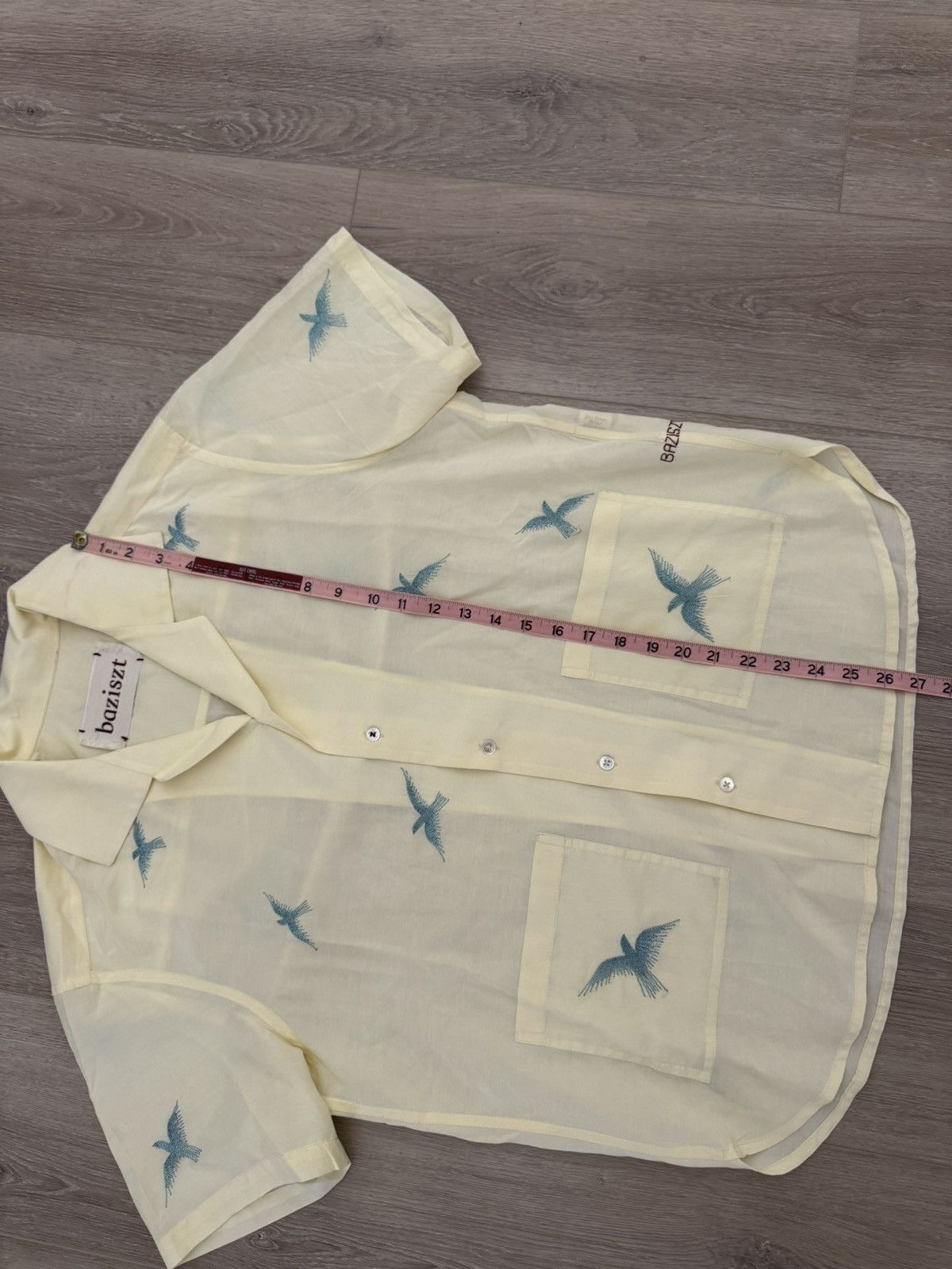 Other Baziszt Avian Bird Embroidered Camp Collar Silk Blend Shirt Size US M / EU 48-50 / 2 - 9 Thumbnail