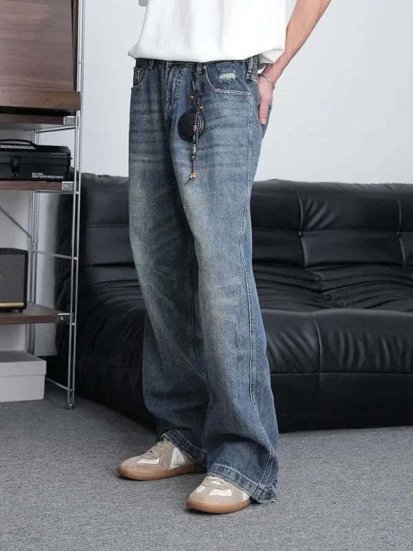 VIBE damaged denim skate hiphop faded jeans Size US 30 / EU 46 - 5 Thumbnail