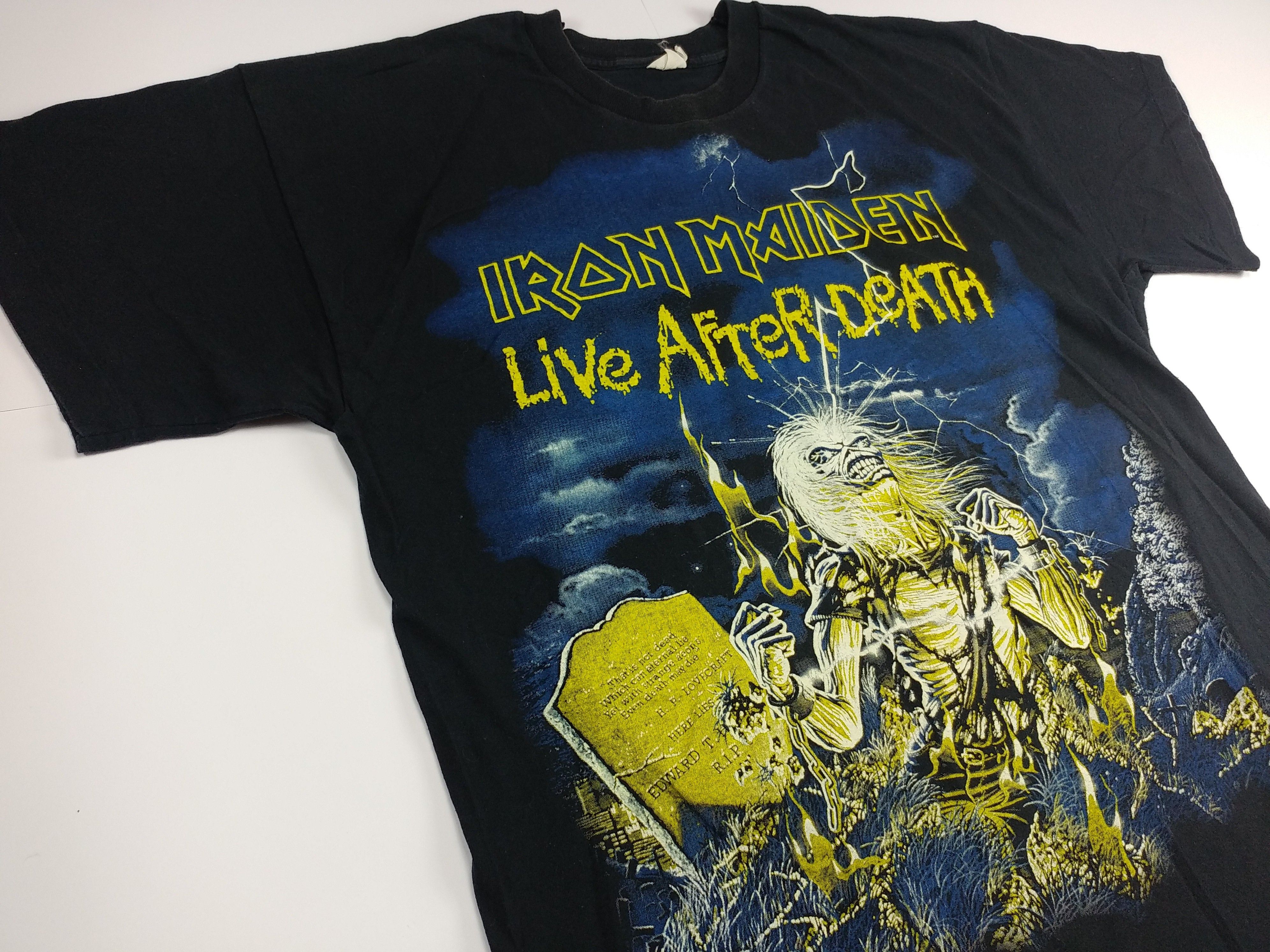 Vintage Vintage Iron Maiden T-Shirt 1985 Live After Death Tour, XL Size US XL / EU 56 / 4 - 5 Thumbnail