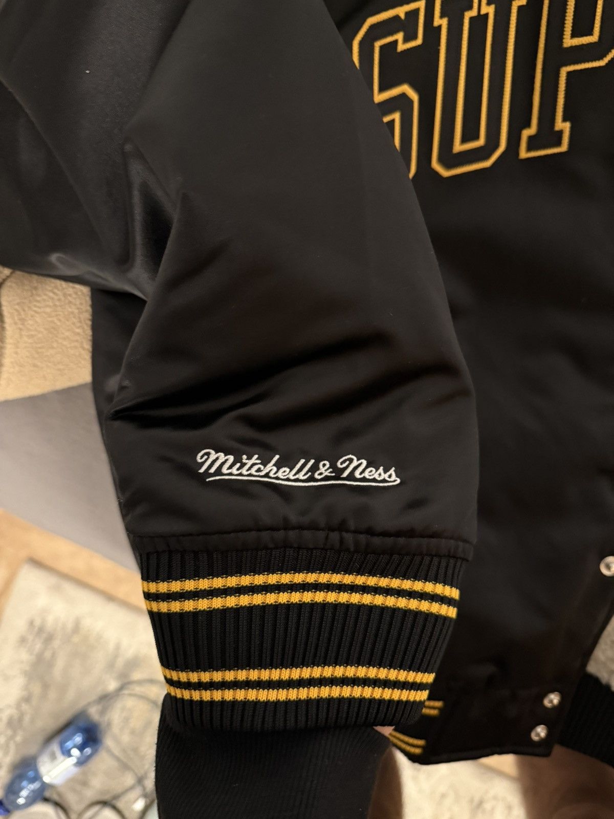 Mitchell & Ness × Supreme Supreme x Mitchell & Ness Lined Hooded Satin Varsity Jacket Size US S / EU 44-46 / 1 - 4 Thumbnail
