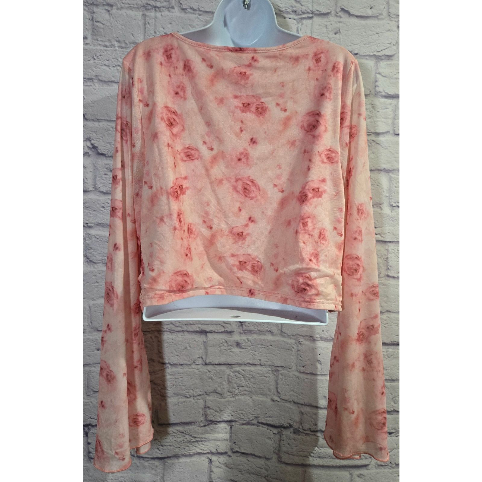Other Shein Pink Floral Print Cropped Top 3XL Plus Size 3XL / US 20-22 - 4 Thumbnail