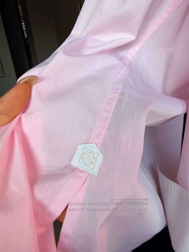 Loewe Loewe Pink Long Sleeve Shirt with Detachable White Collar Size XXS / US 00 / IT 34 - 3 Thumbnail