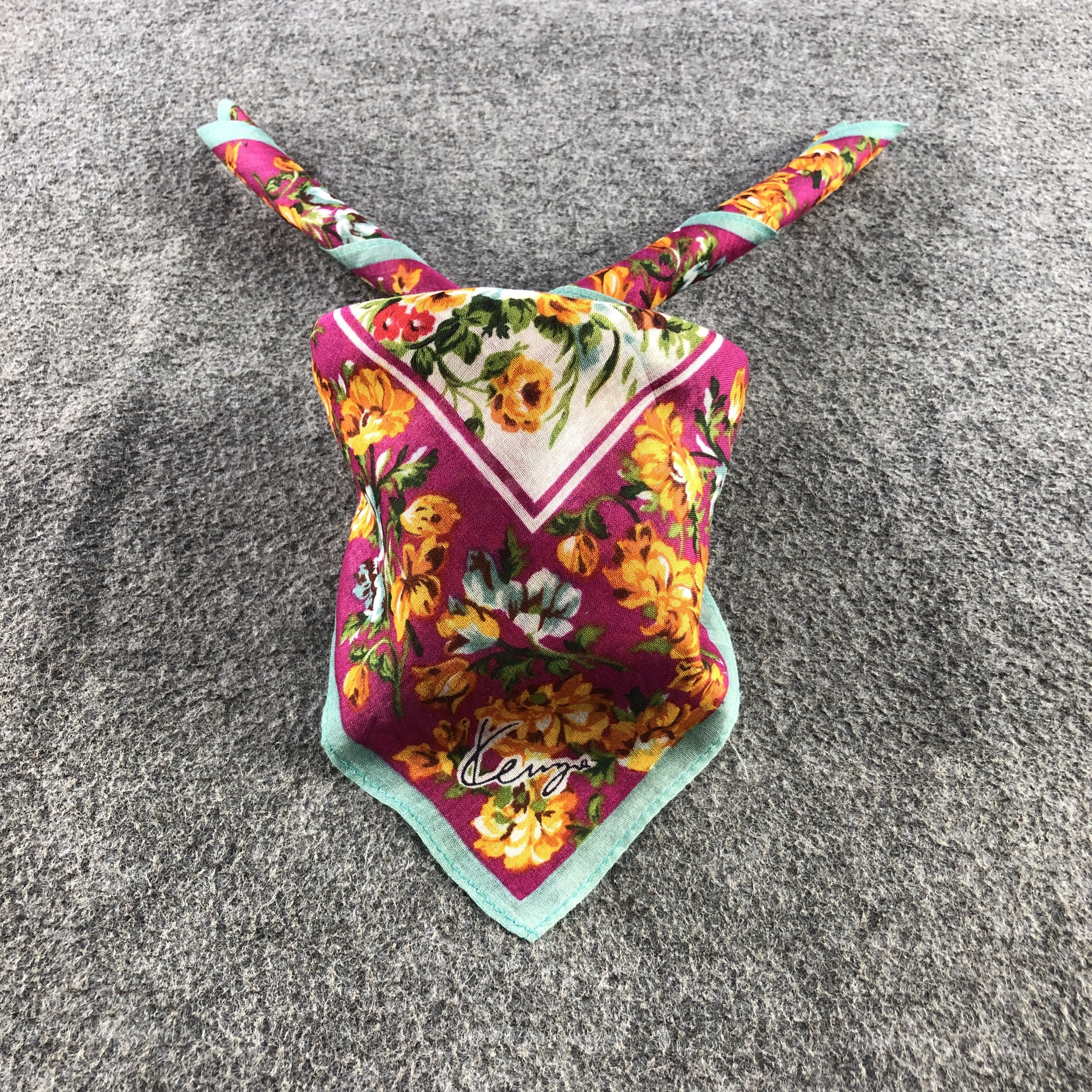 Kenzo × Vintage Kenzo Floral Handkerchief Neckerchief Bandana H2479 Size ONE SIZE - 1 Thumbnail