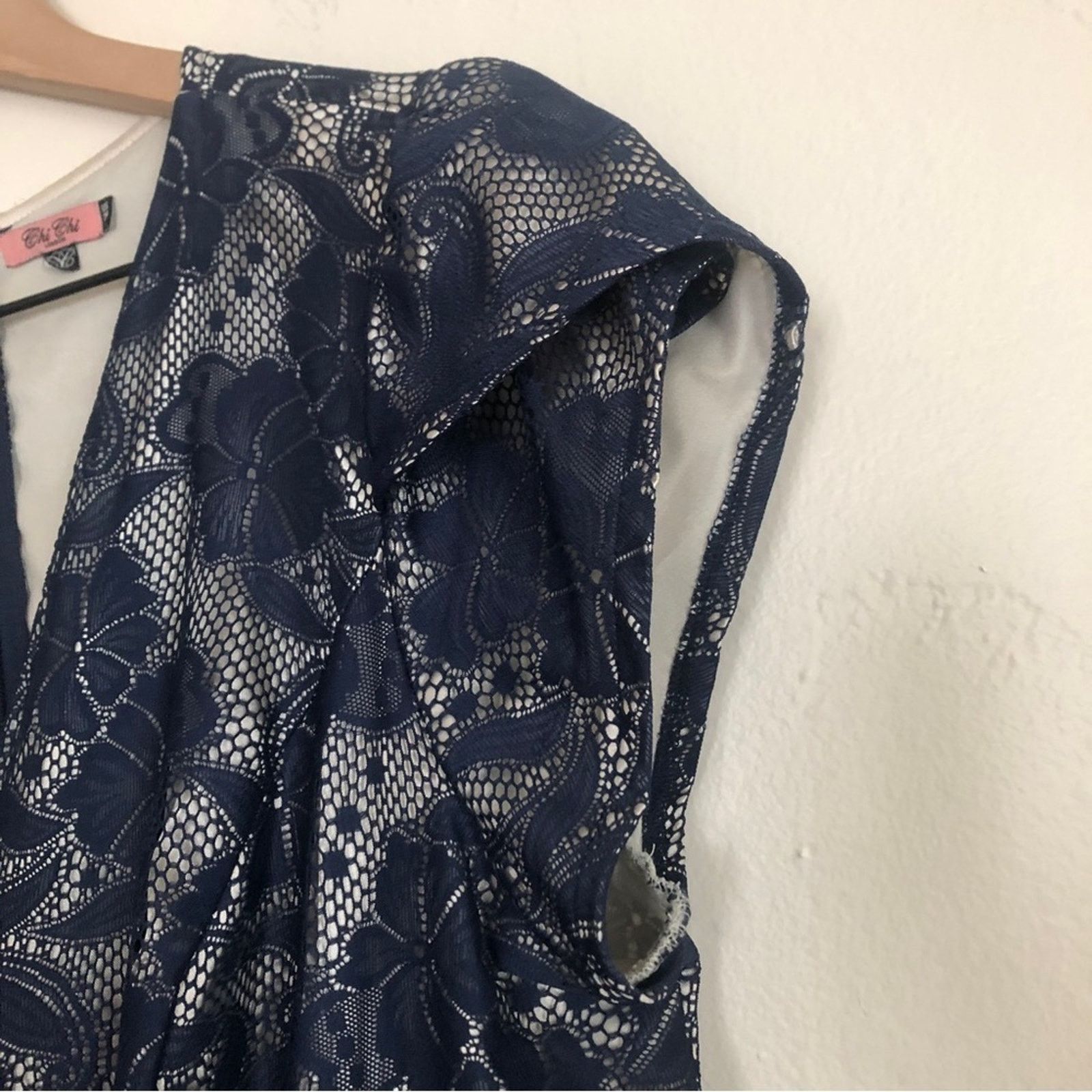 Other Modcloth Chi Chi London Elegance Awaits Navy Lace Mini Dress Size XXL / US 16-18 / IT 52-54 - 7 Thumbnail