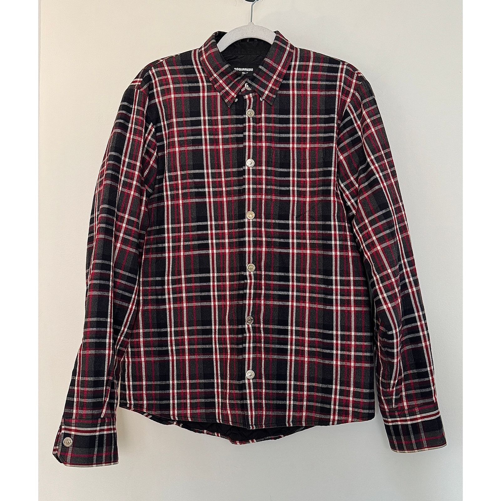 Dsquared2 Dsquared2 Multicolor Checkered Padded Long-Sleeves Shirt Size US L / EU 52-54 / 3 - 1 Thumbnail