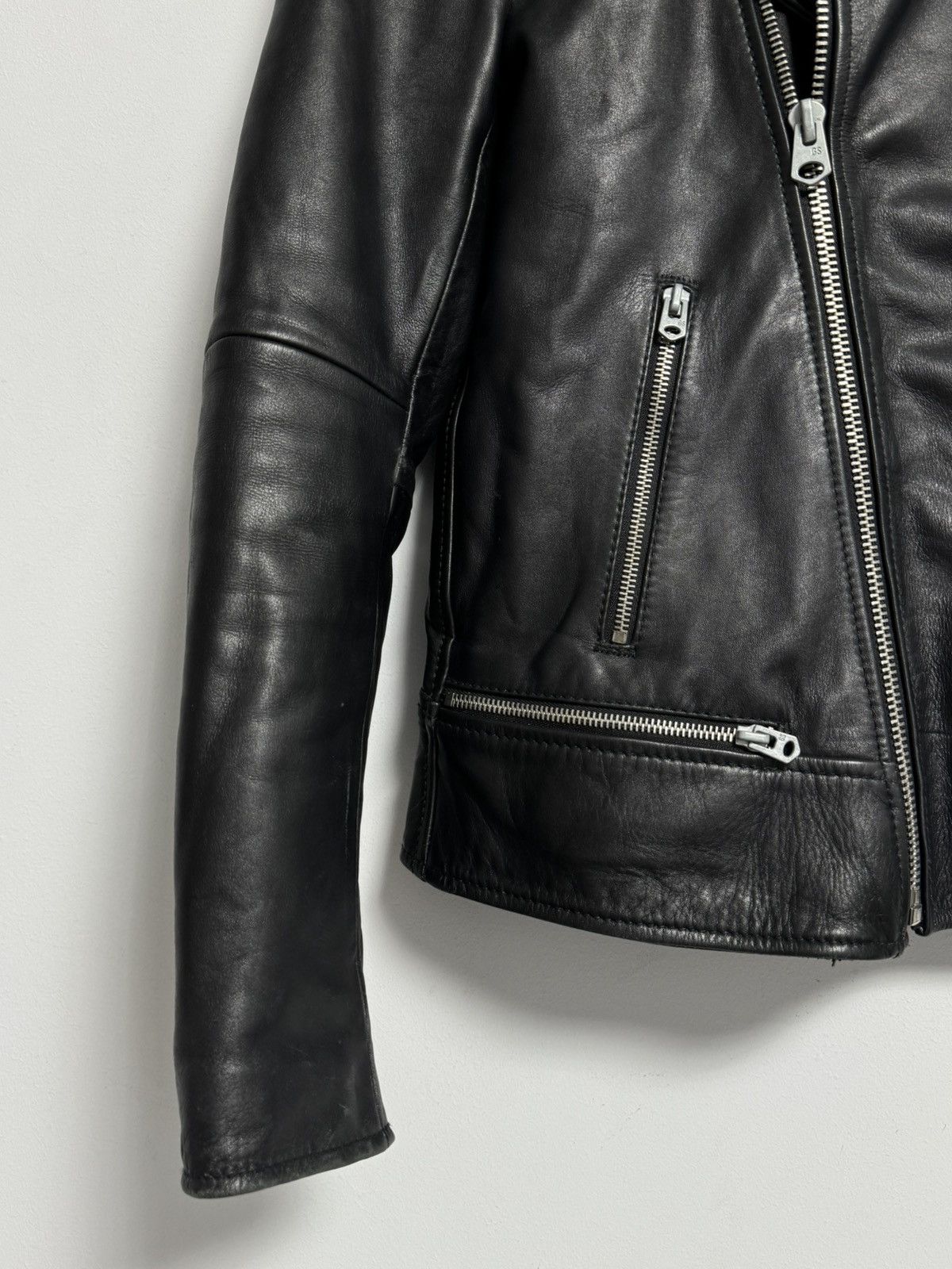 G-Star G Star Raw Leather Jacket Black Biker Motorcycle Size M / US 6-8 / IT 42-44 - 4 Thumbnail