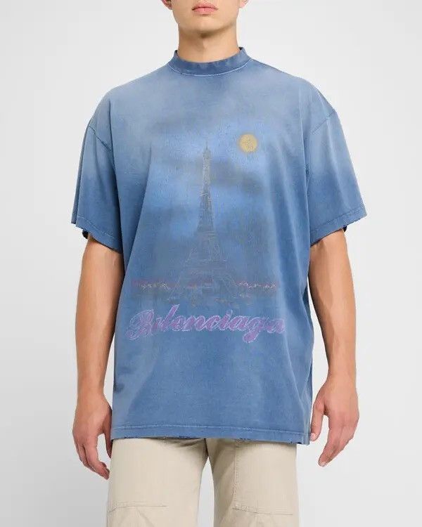 Balenciaga Balenciaga „Paris Moon“ shirt faded blue Sz1 NEW Size US S / EU 44-46 / 1 - 2 Thumbnail