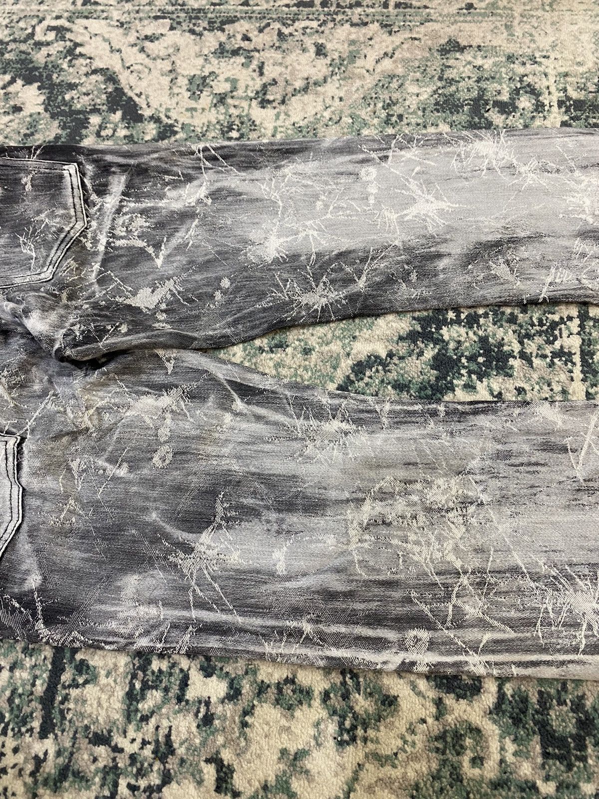If Six Was Nine EDGE Rupert Spider Web Distressed Flare Denim Pant Size US 29 - 20 Thumbnail